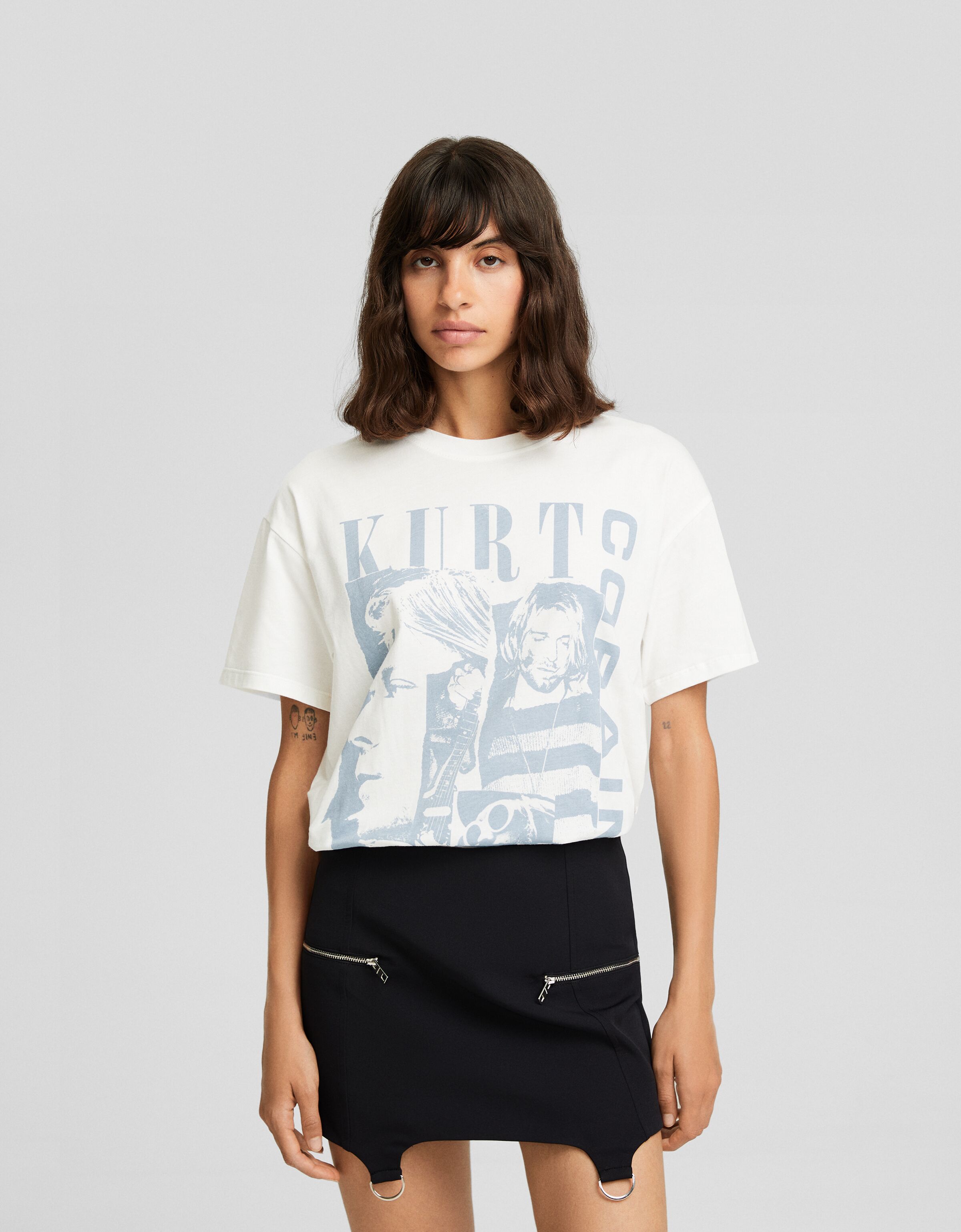 Camiseta Kurt Kobain manga corta oversize print