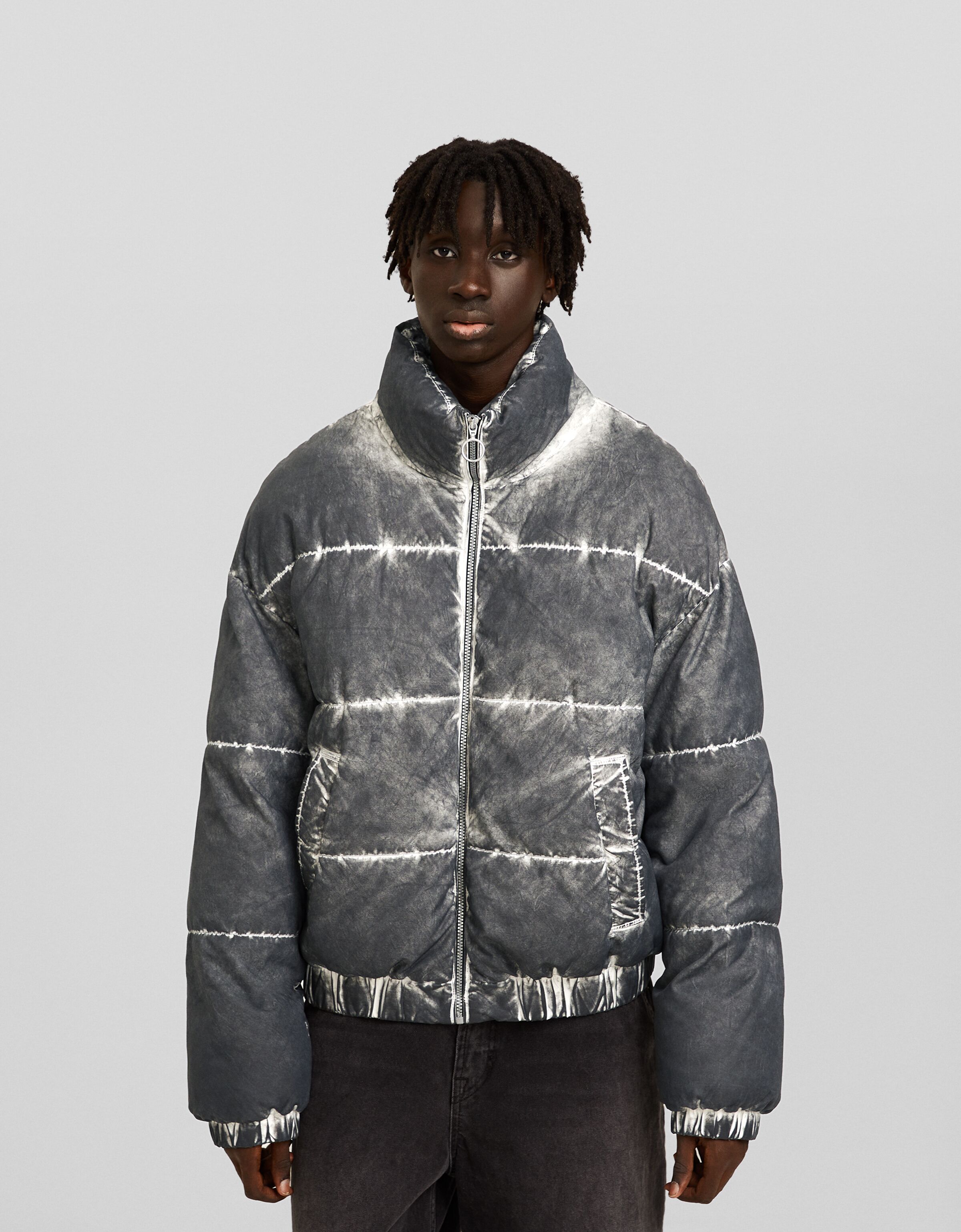 Cazadora acolchada efecto lavado