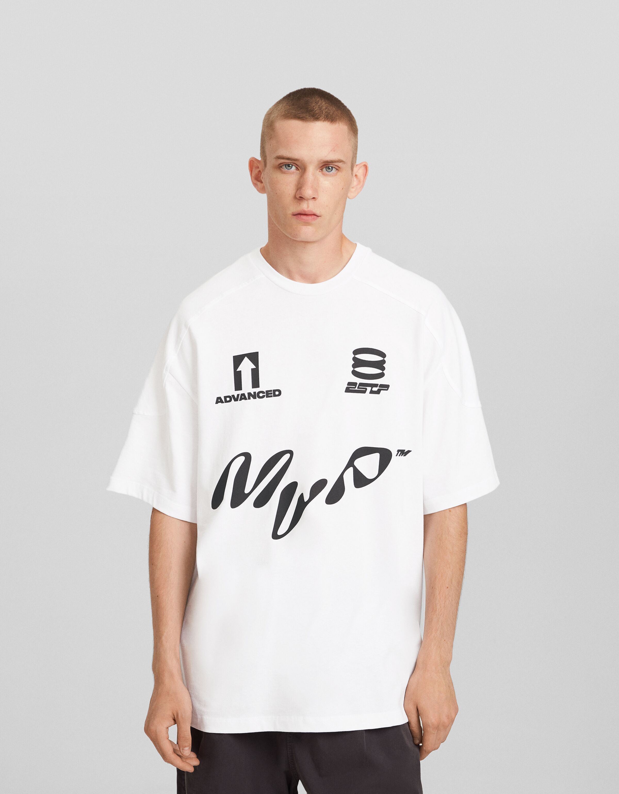 Camiseta manga corta boxy fit print sport