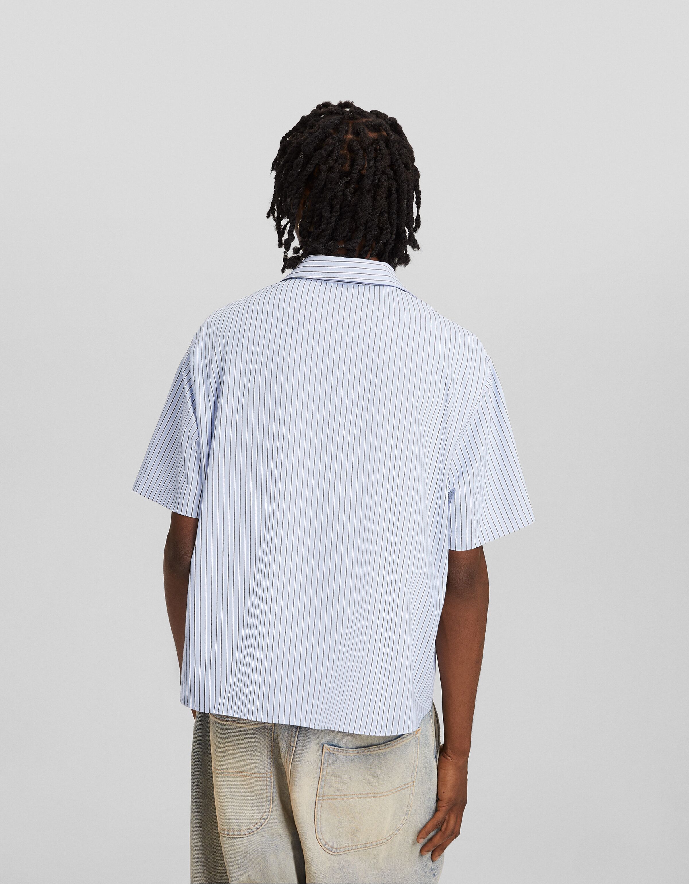 Camisa manga corta oxford rayas