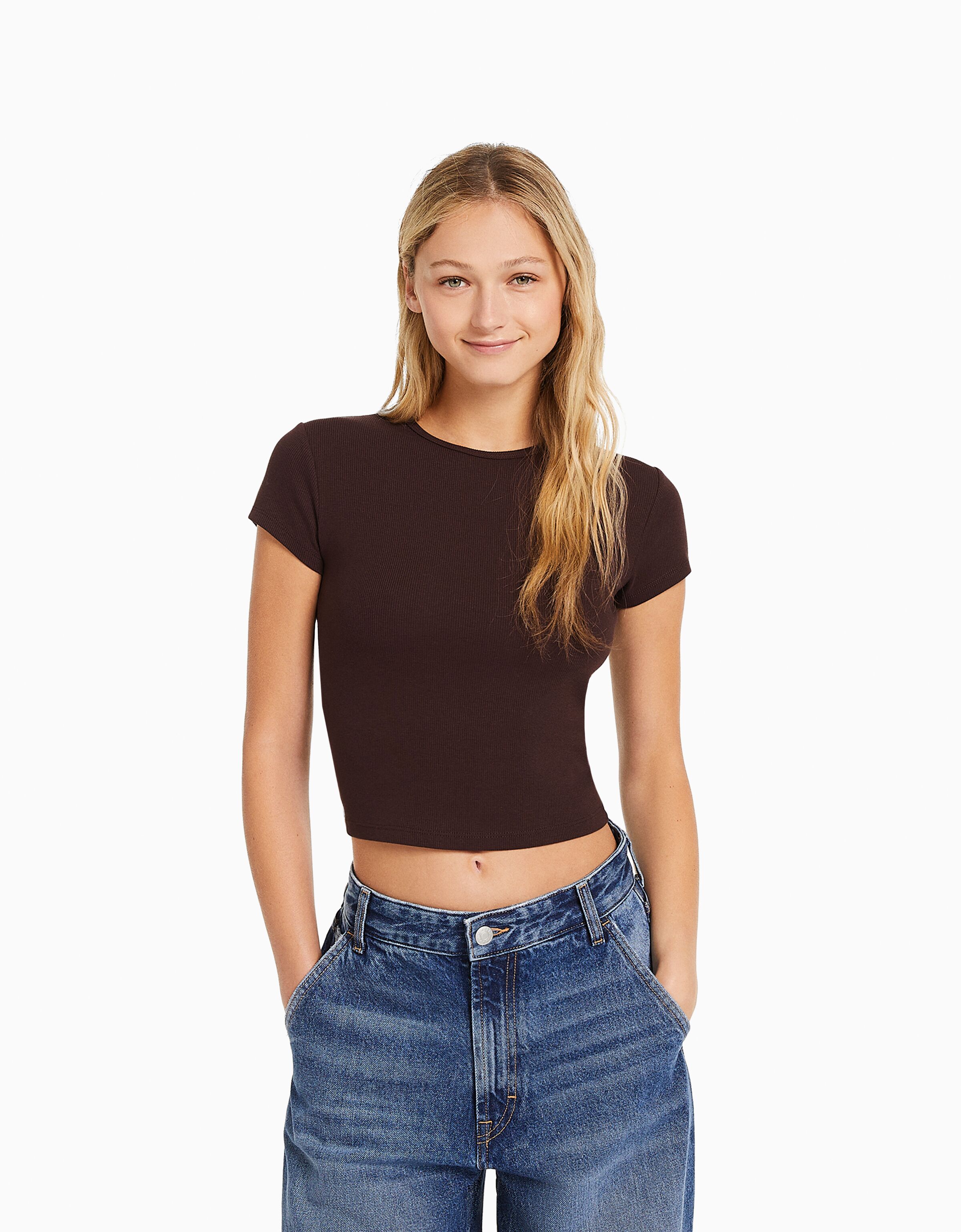 Camiseta manga corta rib