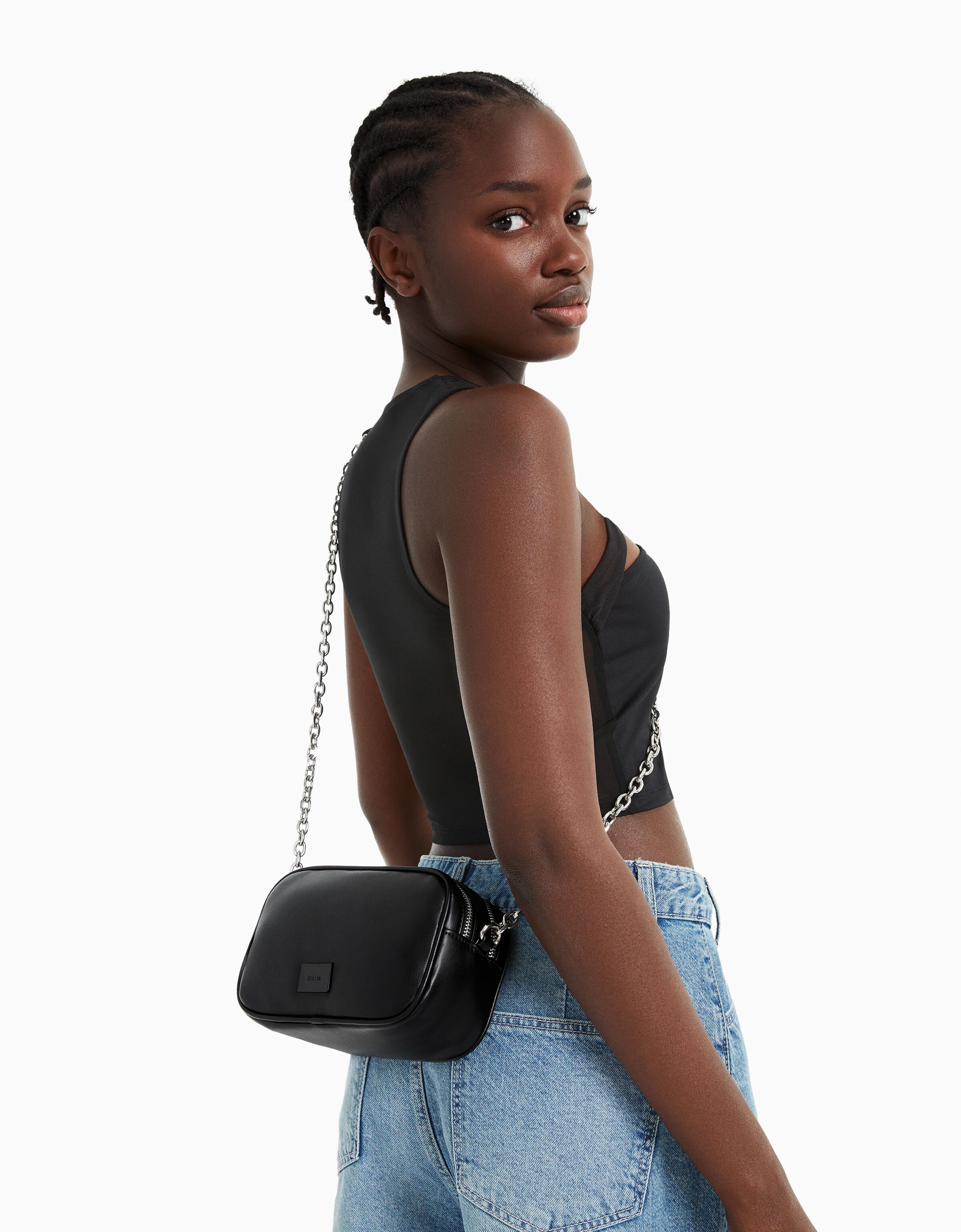 Bolso bandolera cadena doble cremallera