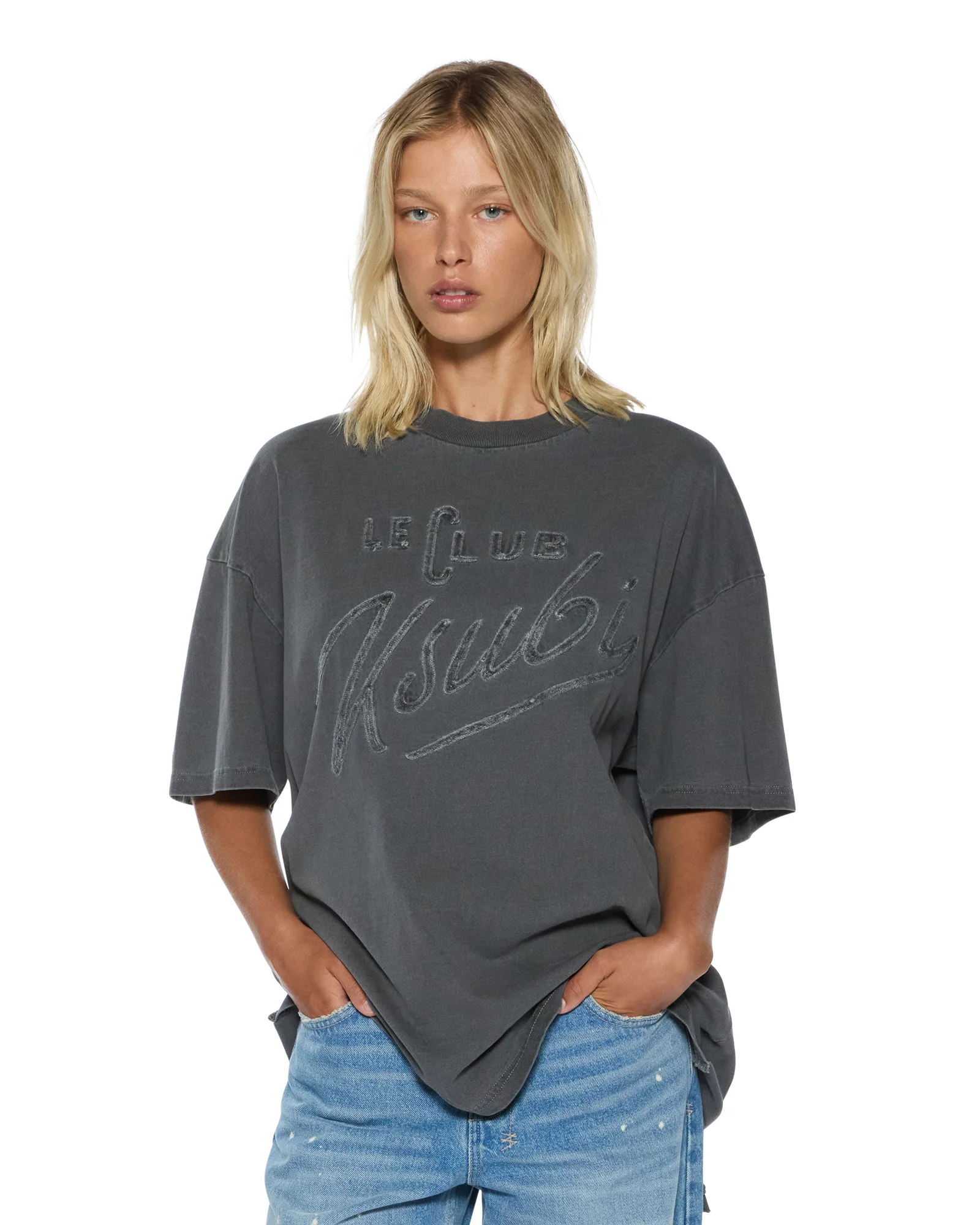 LE CLUB BOYFRIEND SS TEE CHARCOAL
