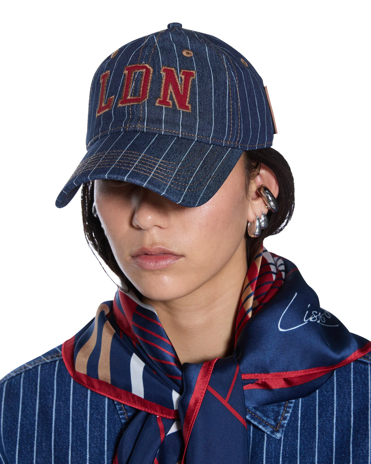 LDN RETRO CAP NAVY PINSTRIPE