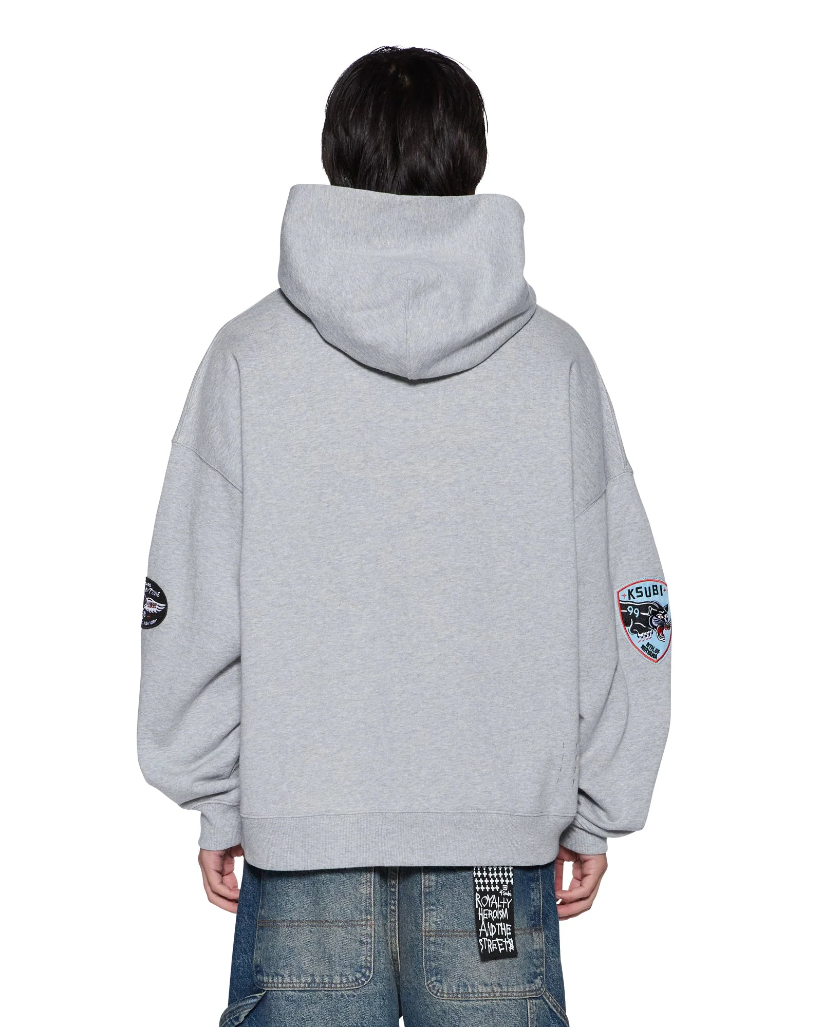 PATCHED EKCESS HOODIE GREY MARLE
