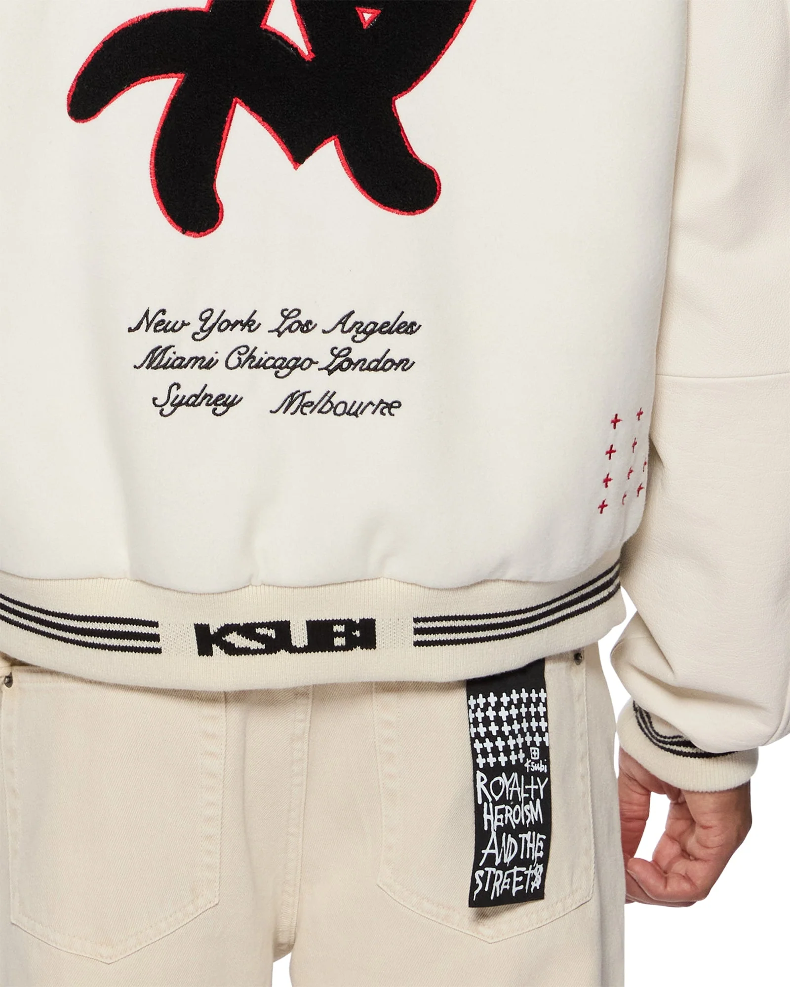 PLAYOFF VARSITY JACKET ECRU