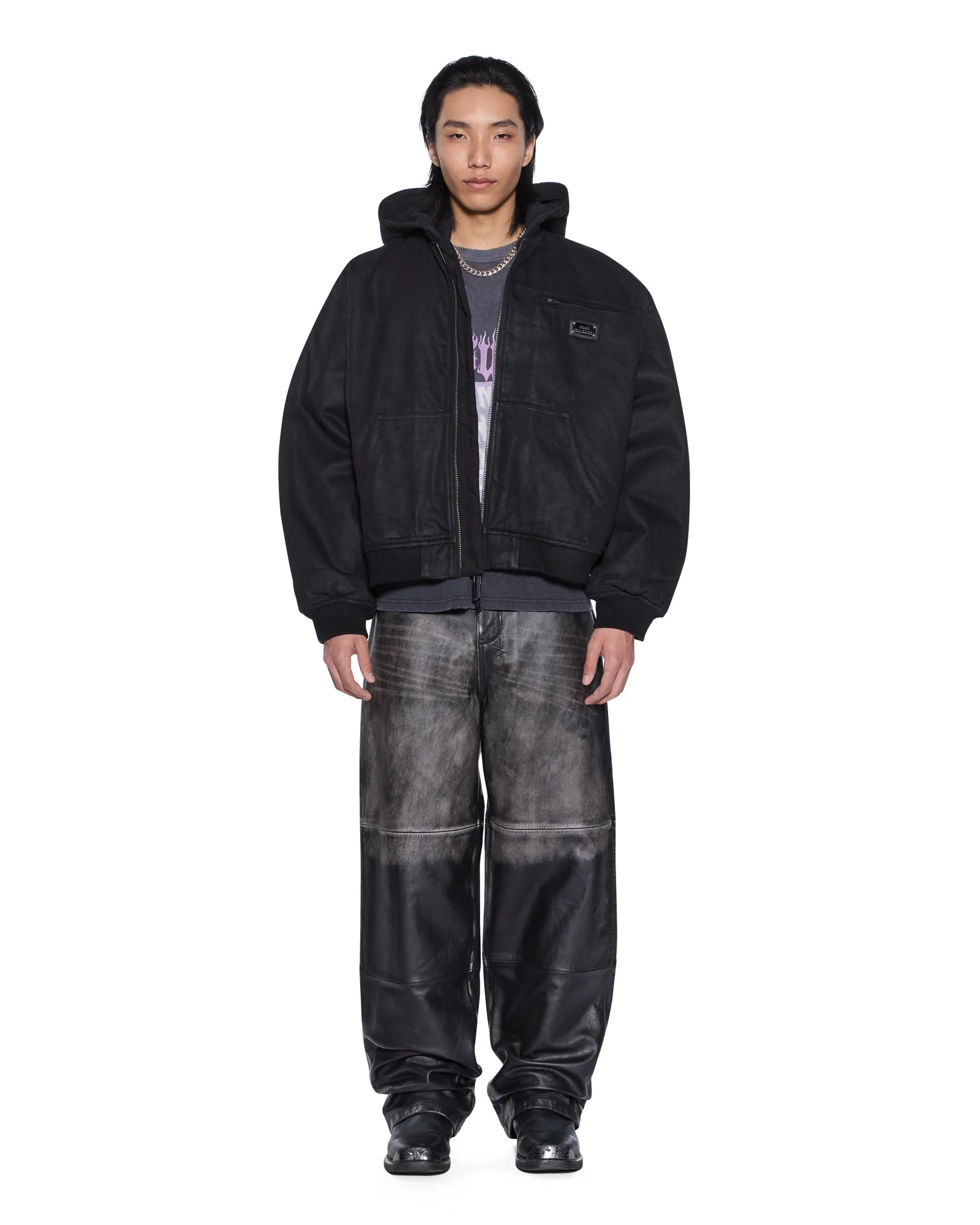 SIN CITY PLATED WAXED JACKET BLACK