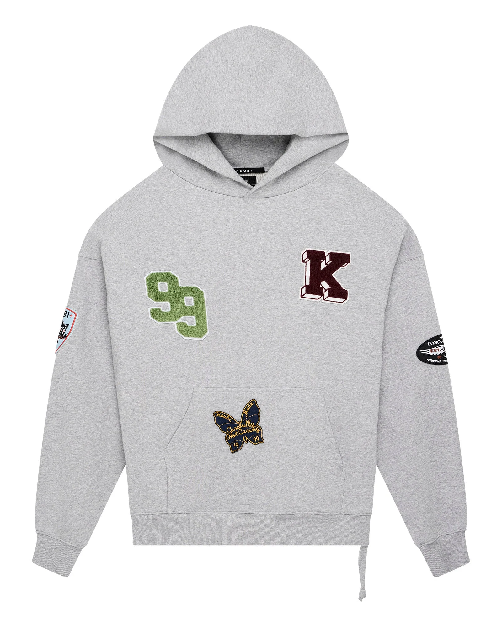 PATCHED EKCESS HOODIE GREY MARLE