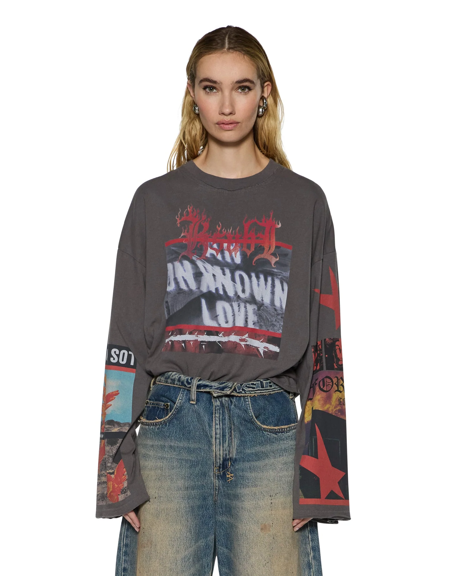 ALTAR LS BOYFRIEND TEE CHARCOAL