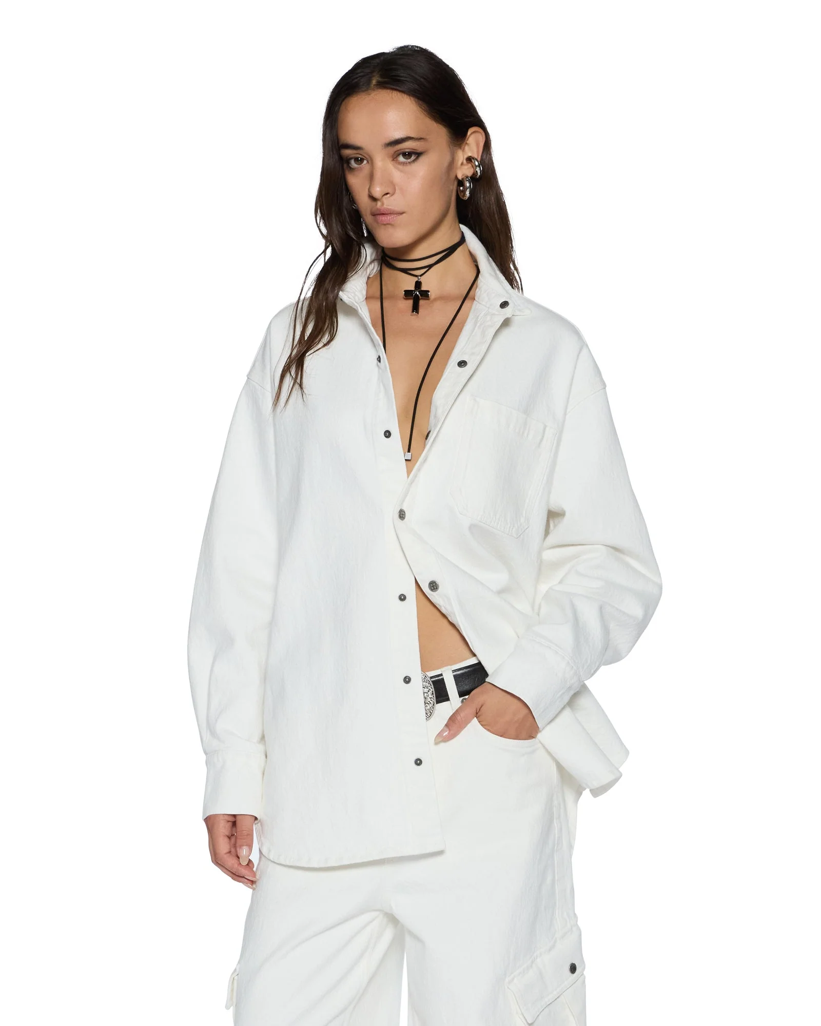 OVERSIZED LS SHIRT ECRU