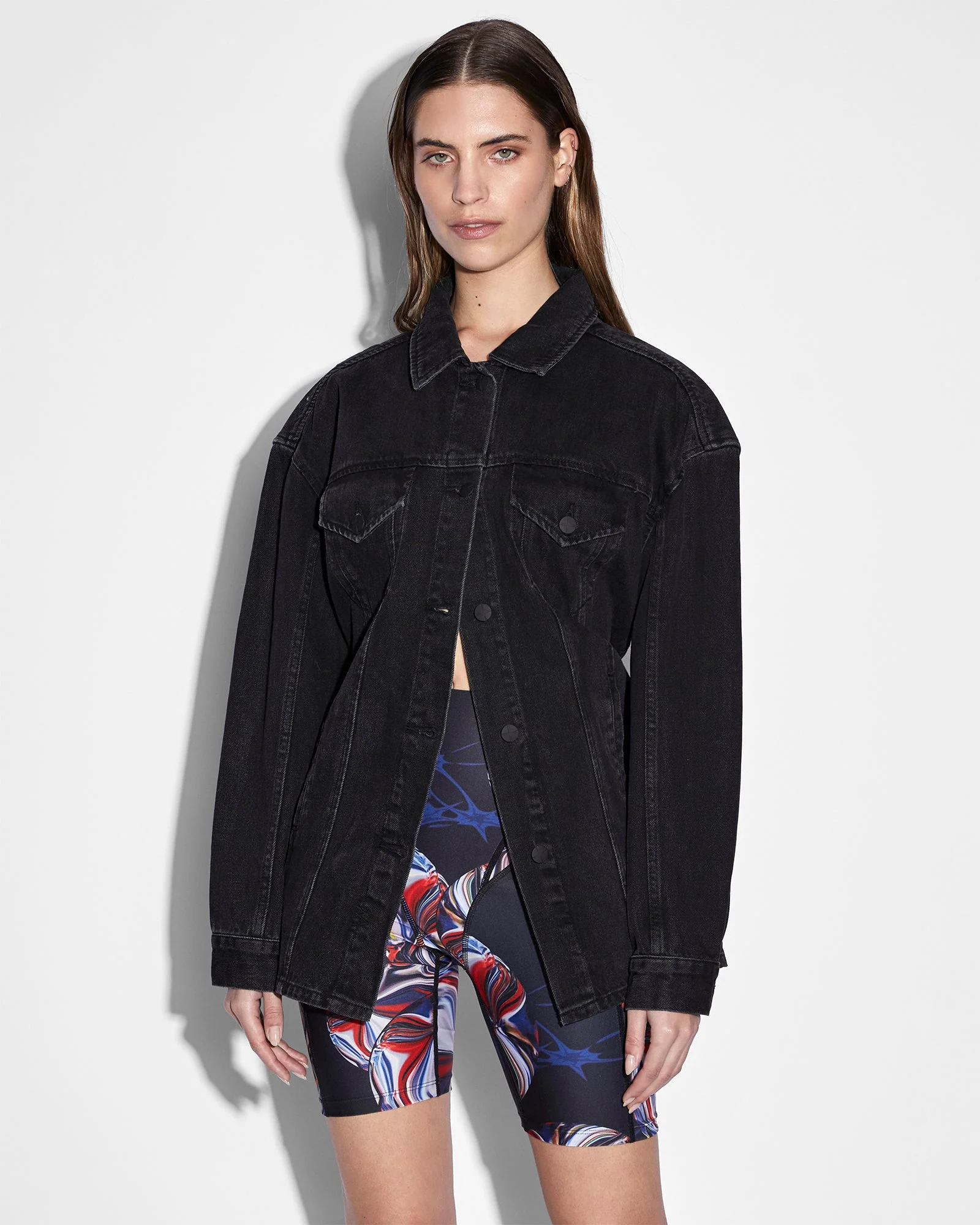 KSUBI X P.E NATION TRUCKER JACKET NOIR