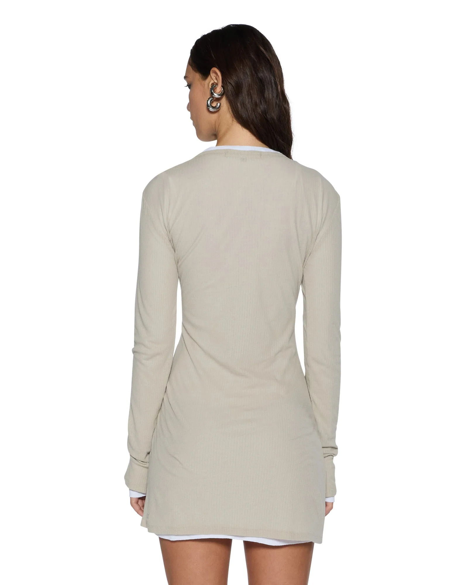 CRAWFORD LS MINI DRESS TAUPE