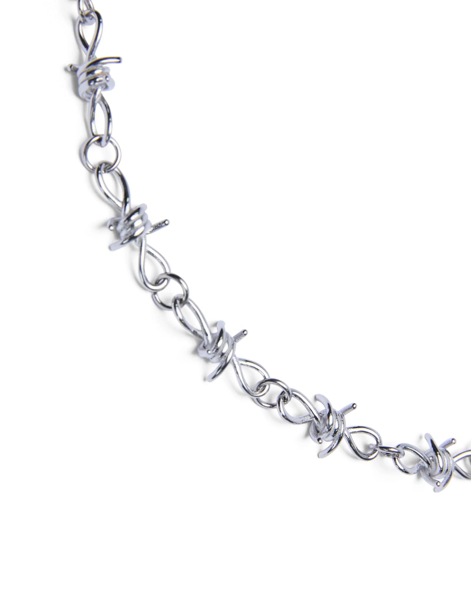BARBED WIRE NECKLACE SILVER