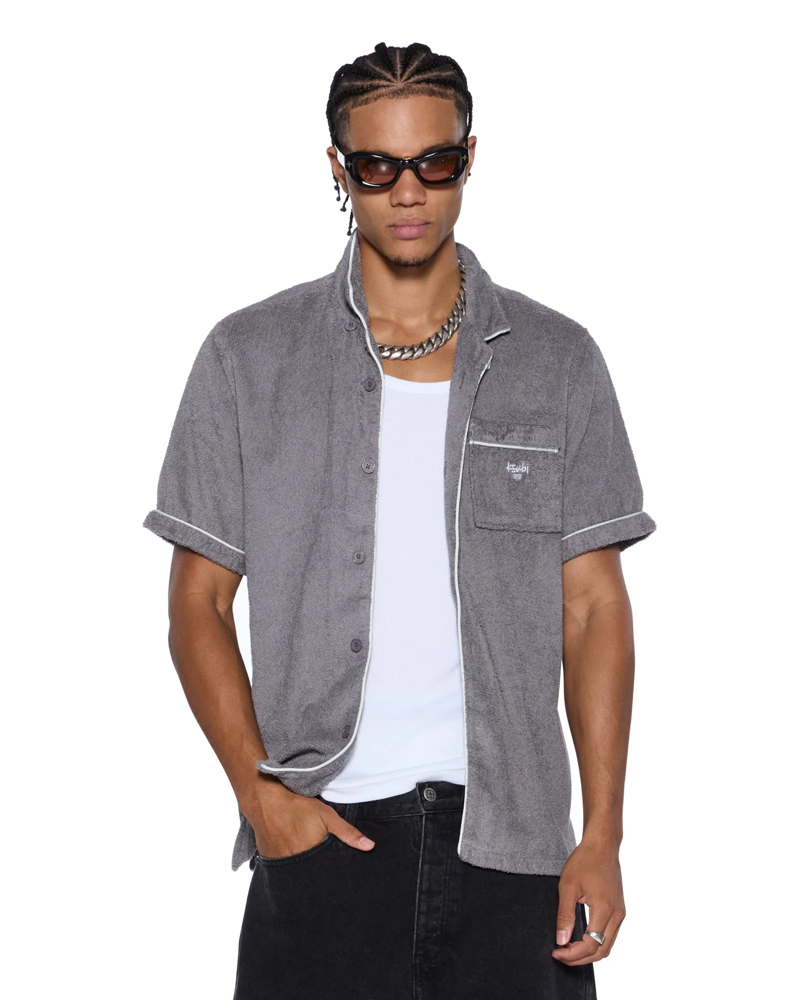 LOUNGE SS RESORT SHIRT CHARCOAL