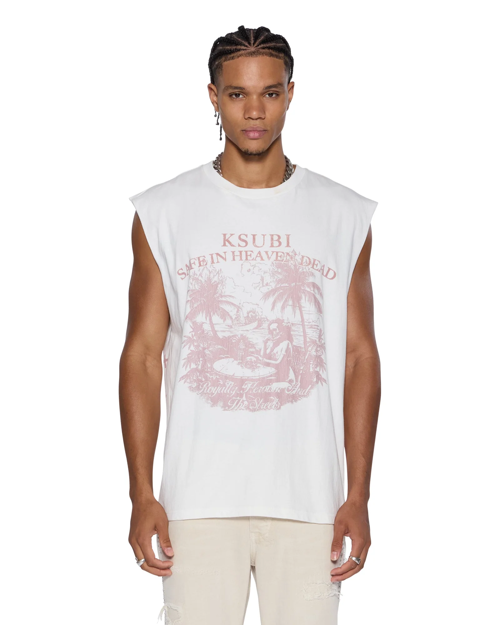 PARADISO CUT OFF TEE VINTAGE WHITE