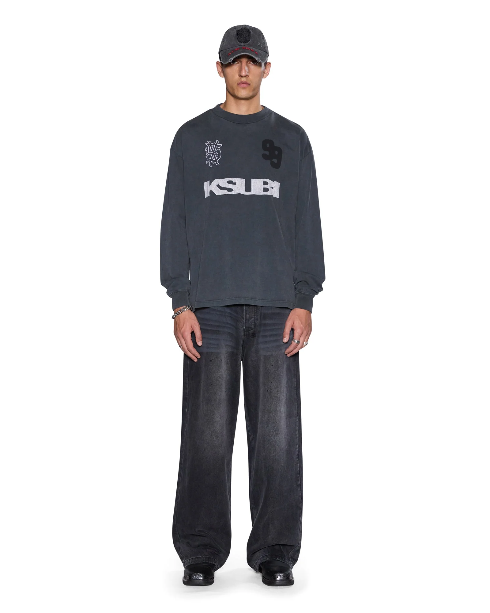 RUGGED EKCESS LS TEE BLASTED BLACK