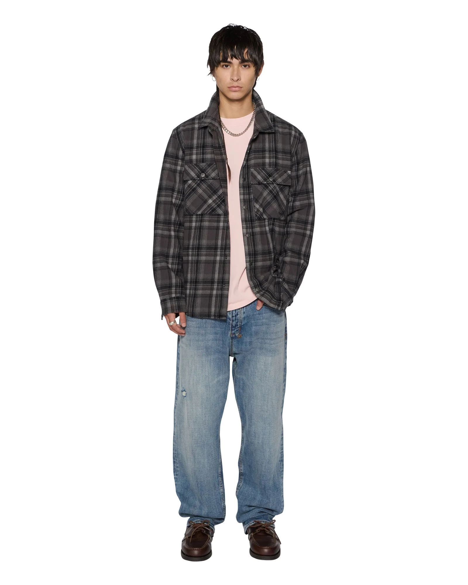 SNAKEBITE SHIRT CHECK CHARCOAL