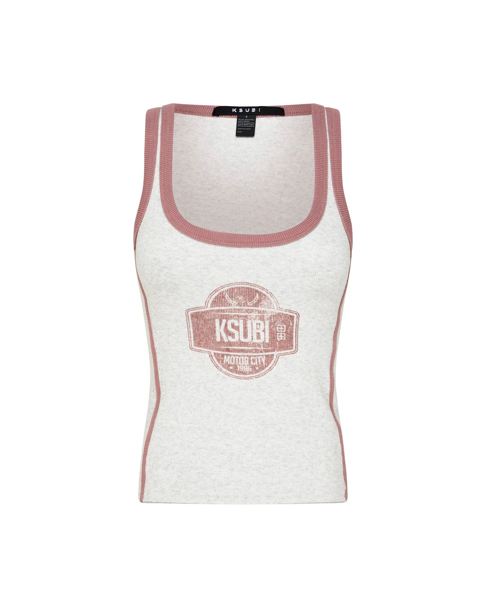 PITT LANE ORIGIN TANK SNOW MARLE/RED