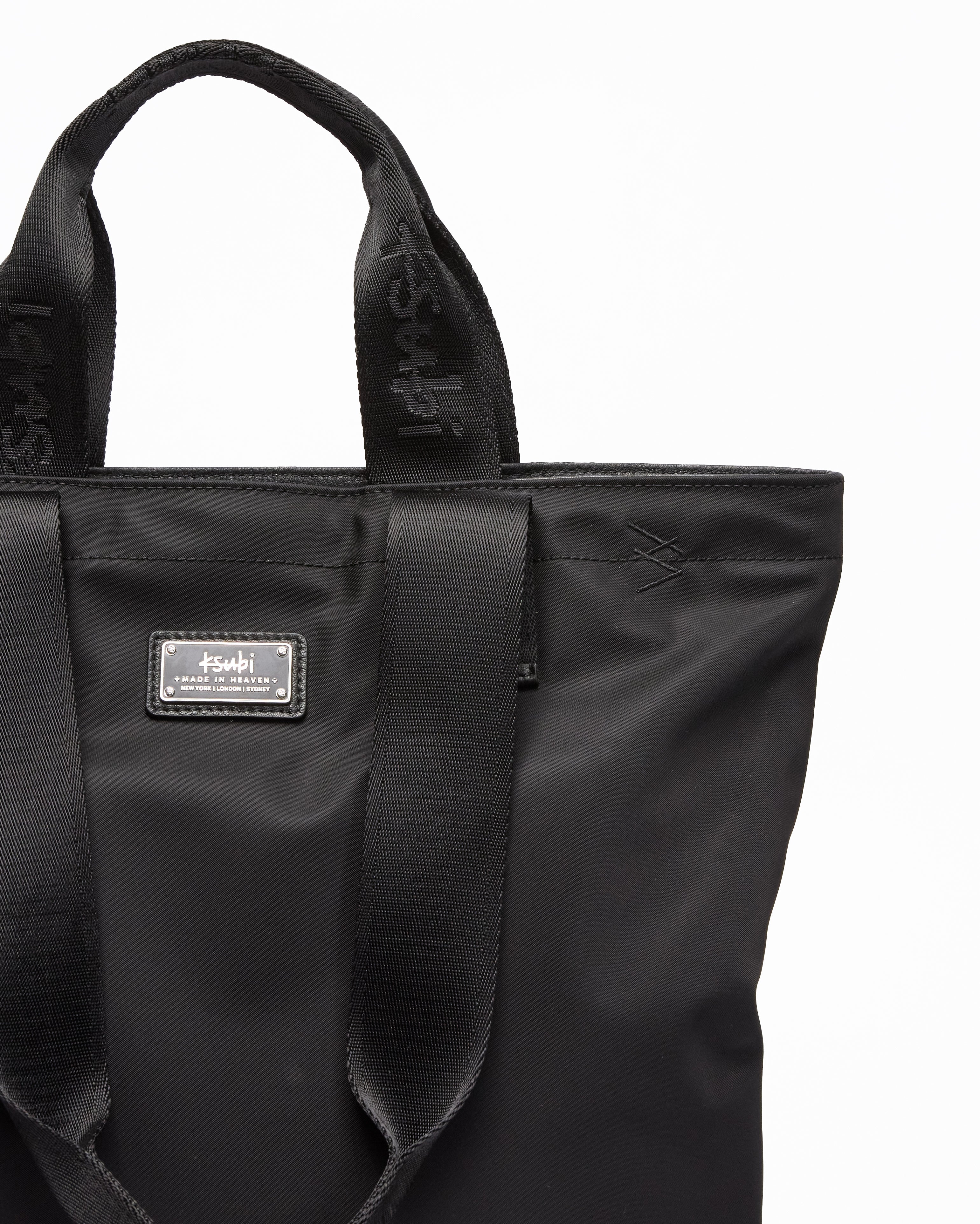 MADE IN HEAVEN NYLON LEATHER TOTE BLACK