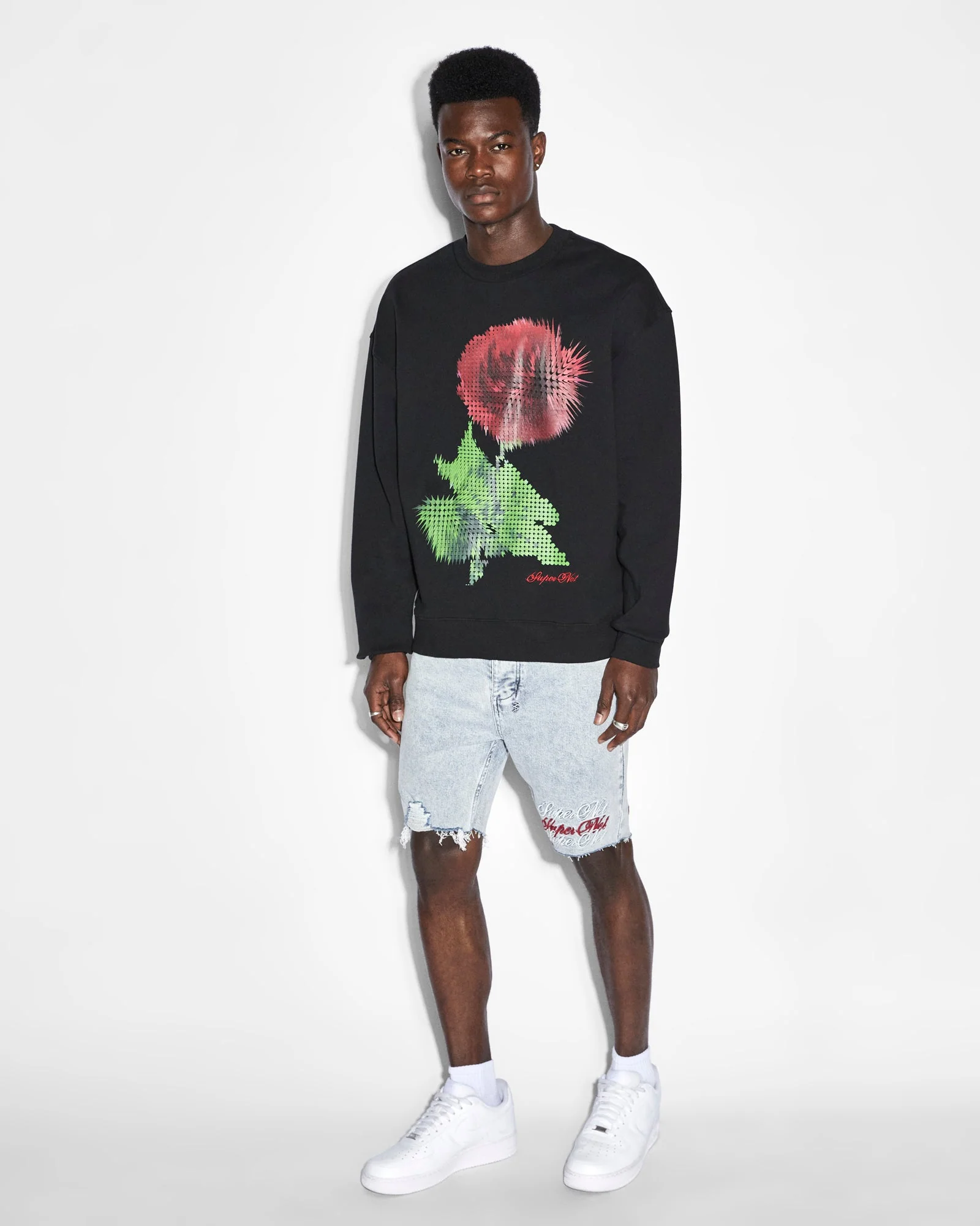 PIXEL BIGGIE CREW JET BLACK