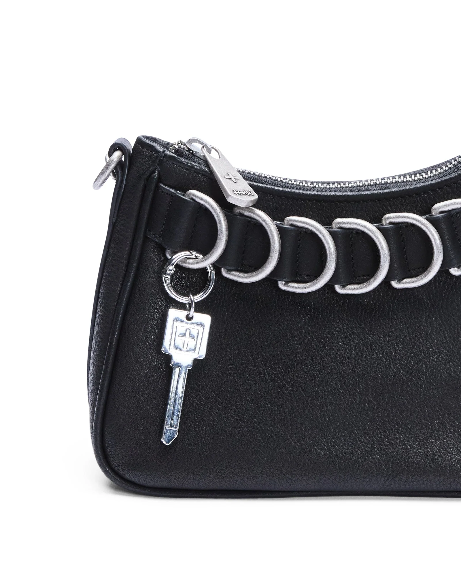 TRASH BAG MINI BLACK LEATHER