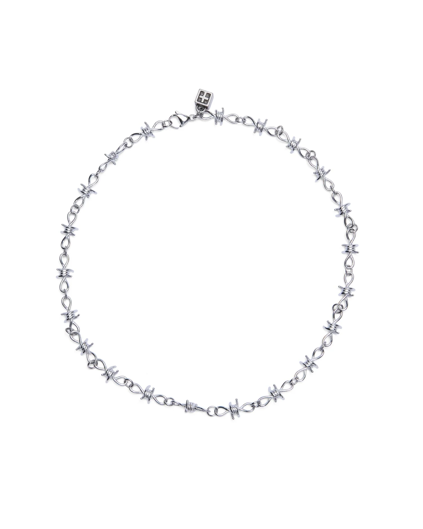 BARBED WIRE NECKLACE SILVER