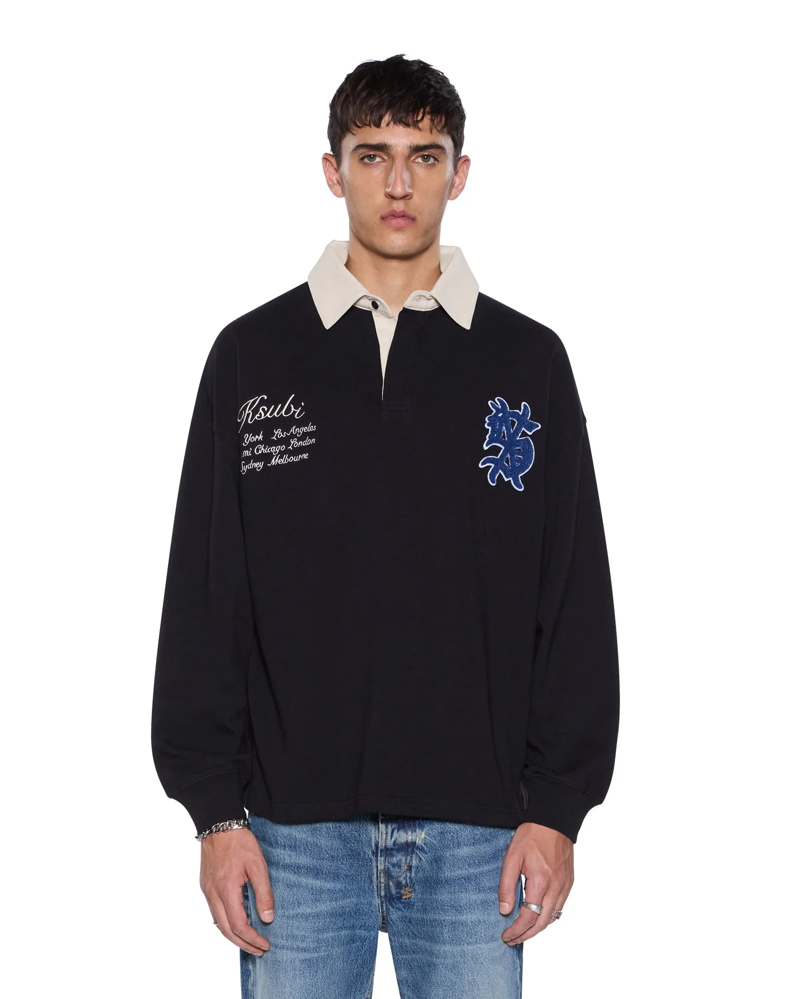 RUGGED RUGBY LS JERSEY BLACK FADE