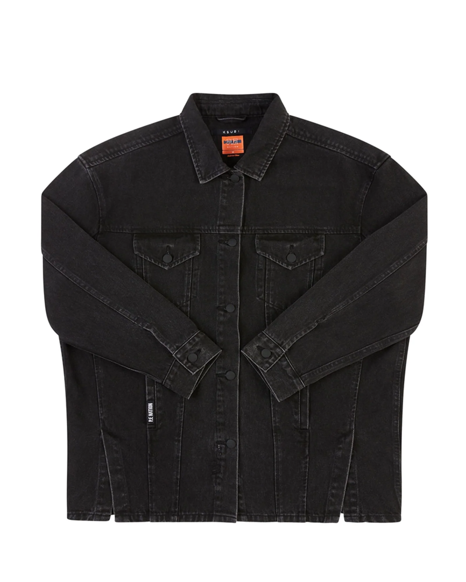 KSUBI X P.E NATION TRUCKER JACKET NOIR