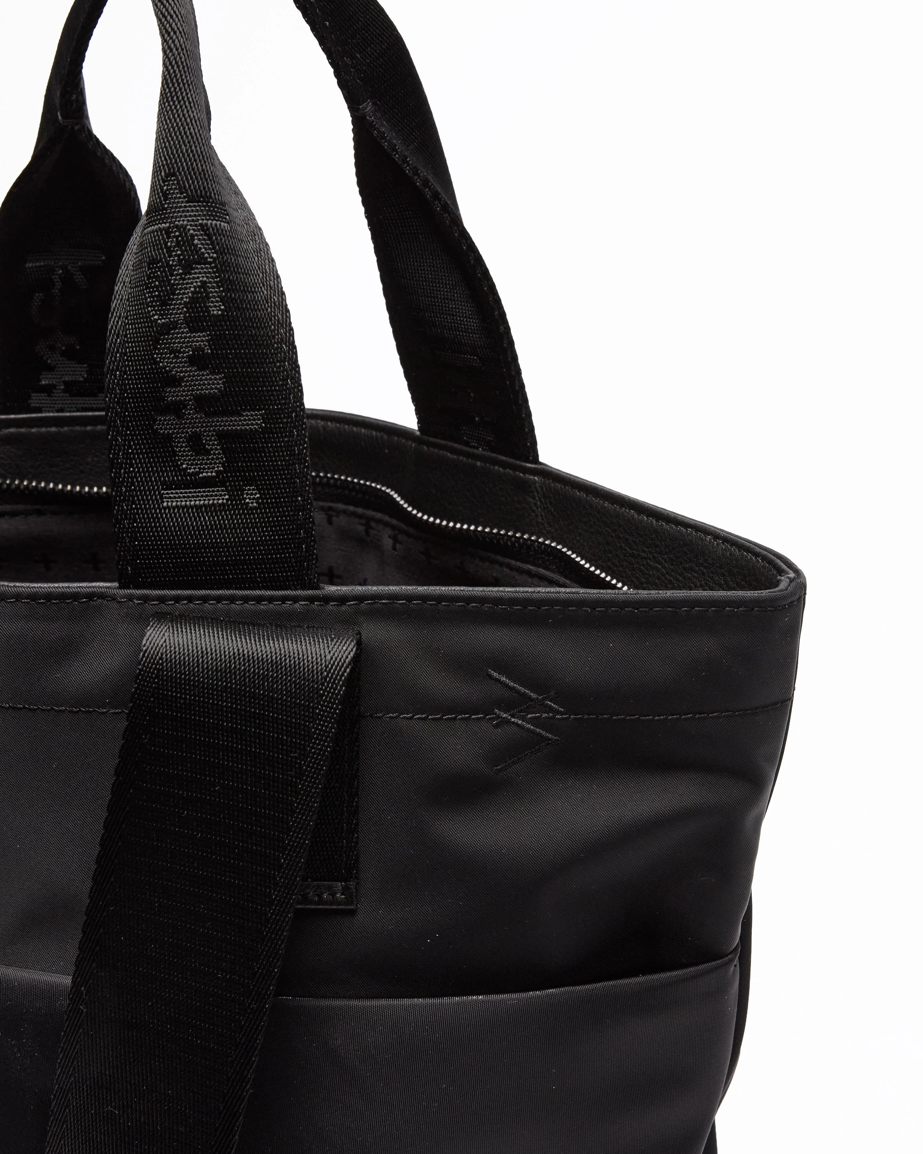 MADE IN HEAVEN NYLON LEATHER TOTE BLACK