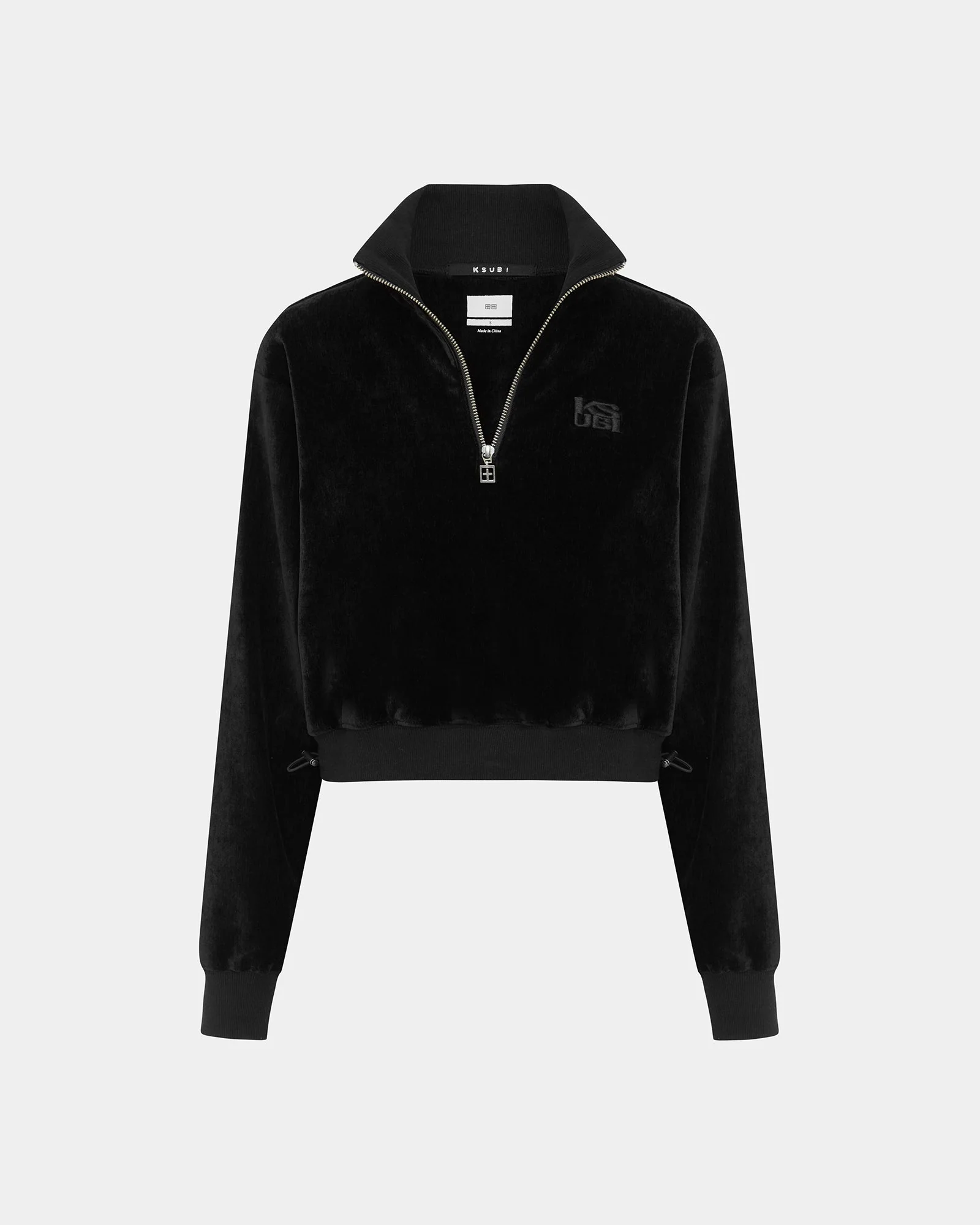 RICHIE HALF ZIP CROP BLACK