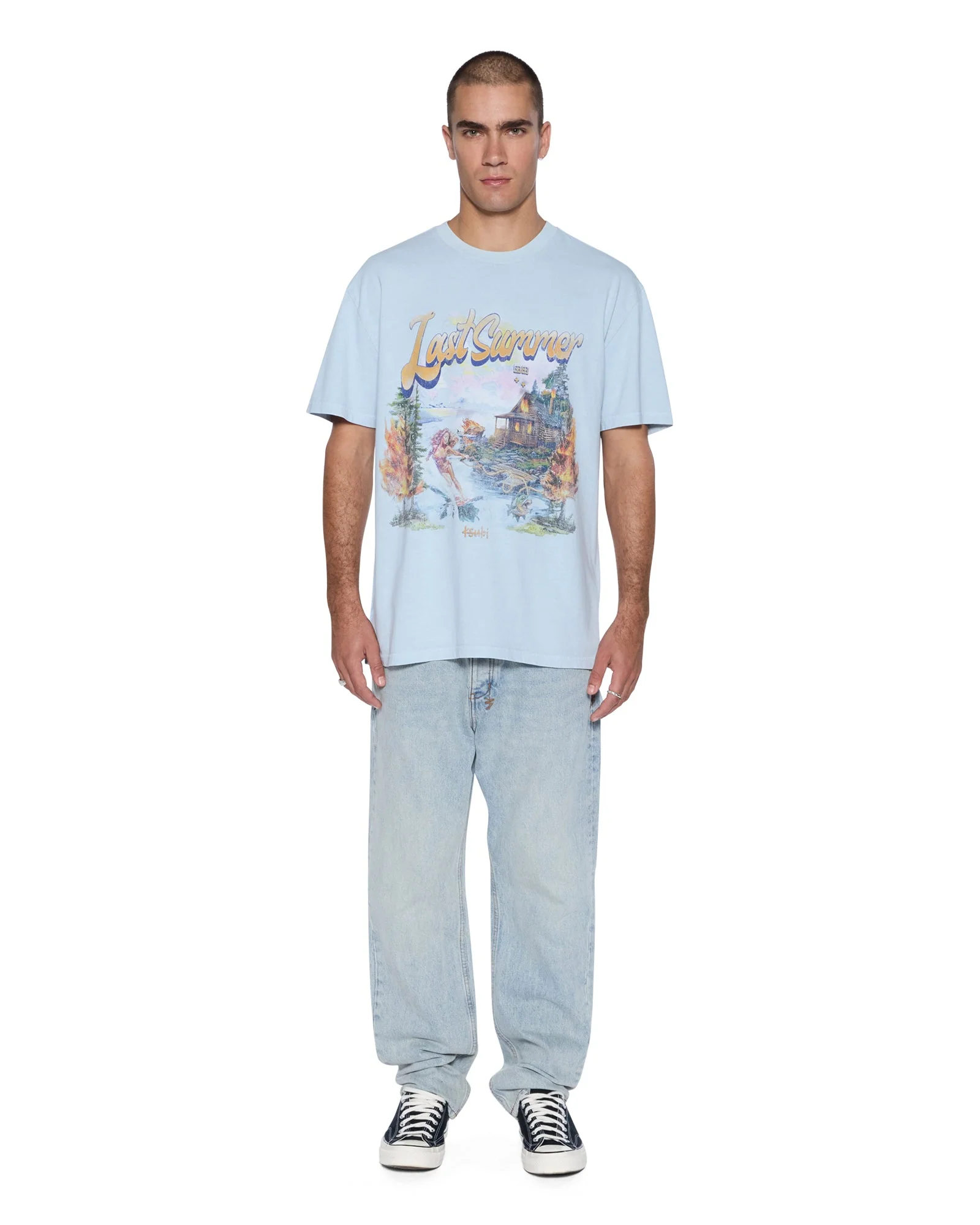 LAST SUMMER BIGGIE SS TEE BLUE MIST