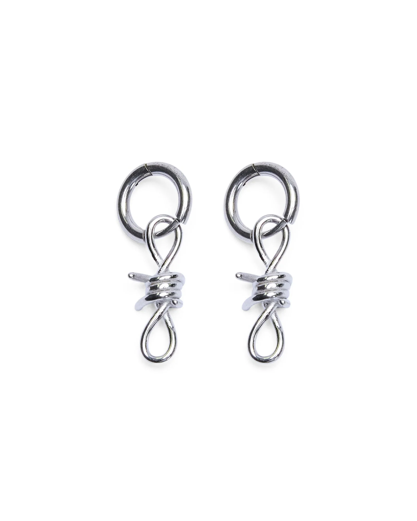 BARBED WIRE EARRINGS SILVER
