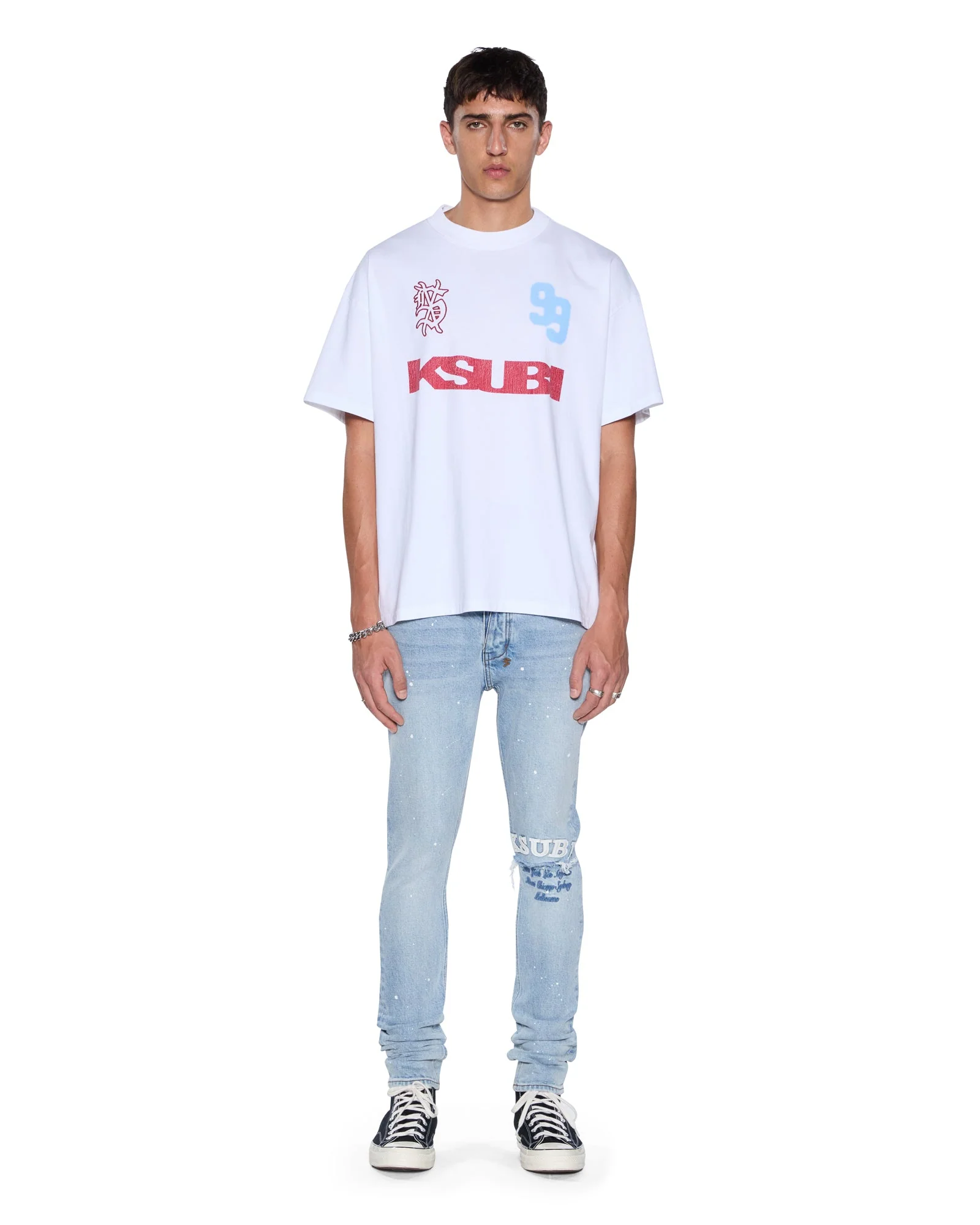 RUGGED EKCESS SS TEE WHITE/RED