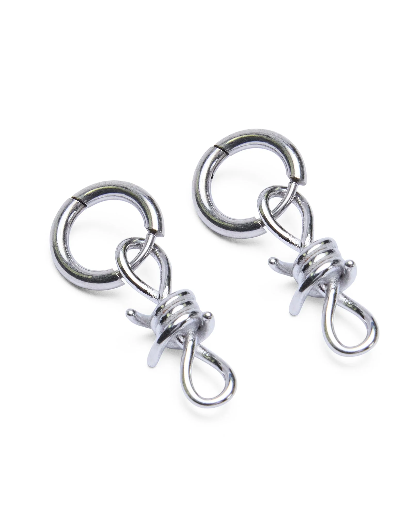 BARBED WIRE EARRINGS SILVER