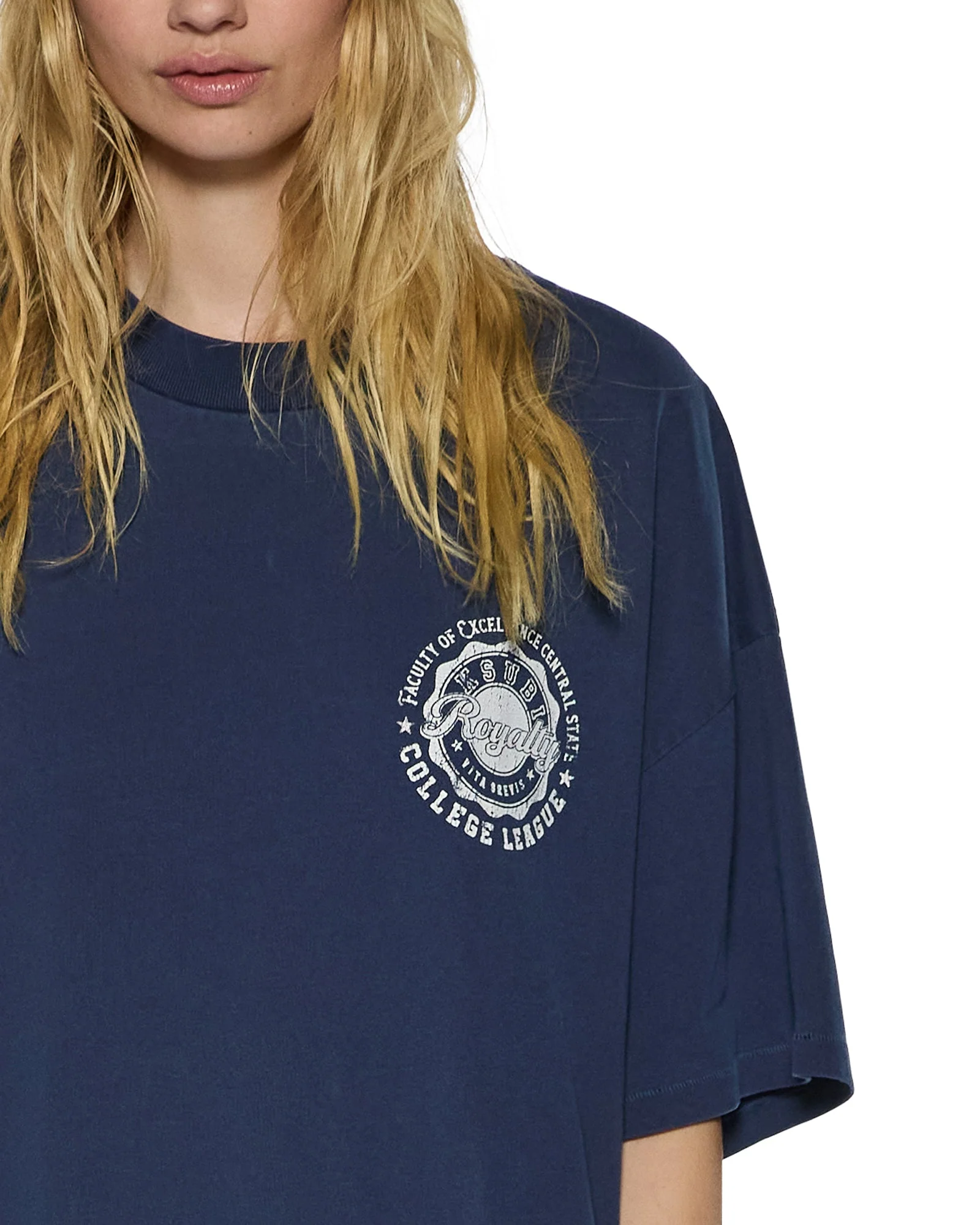 STACKS BOYFRIEND SS TEE INK BLUE