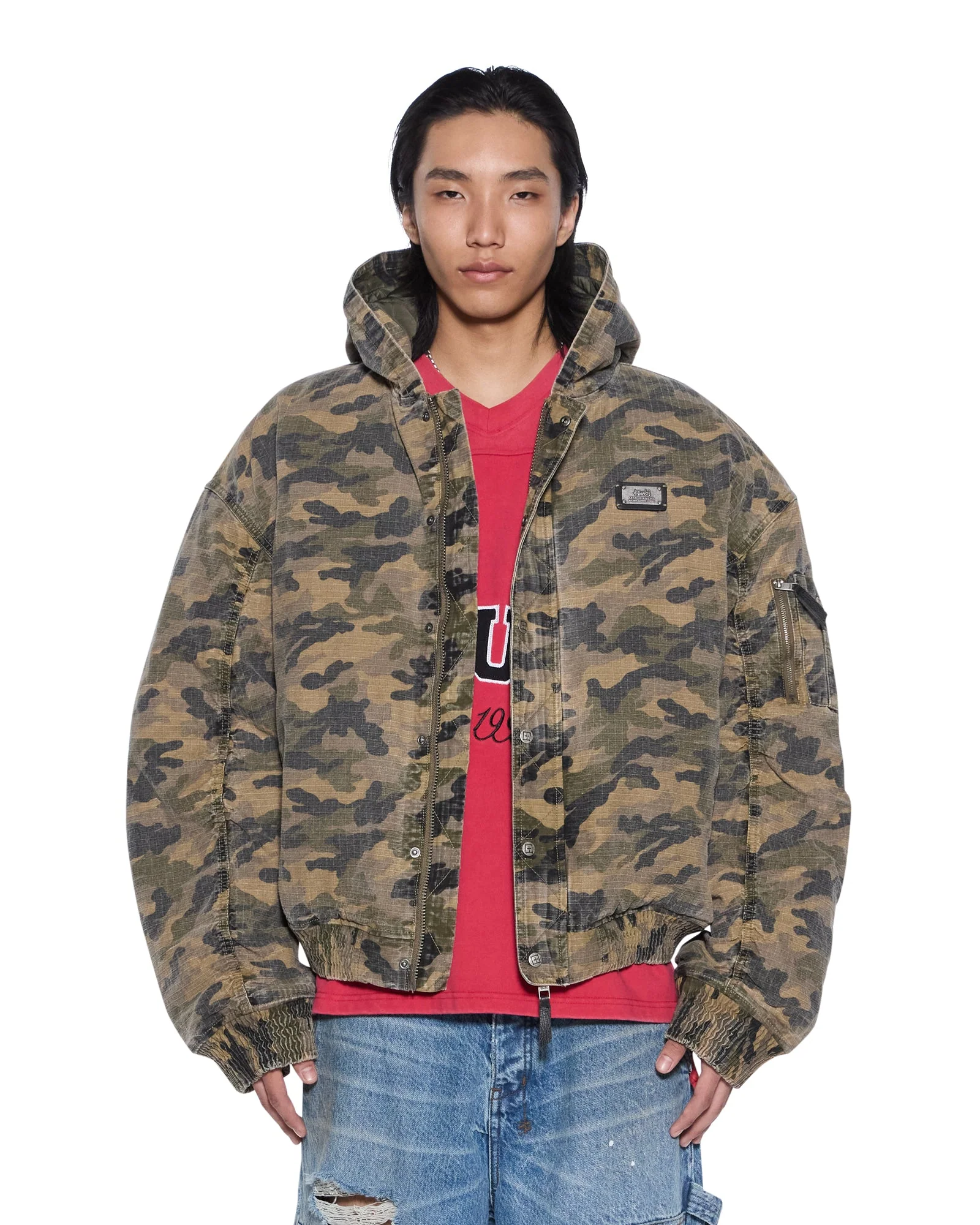 PLATED BOMBER JACKET CAMO