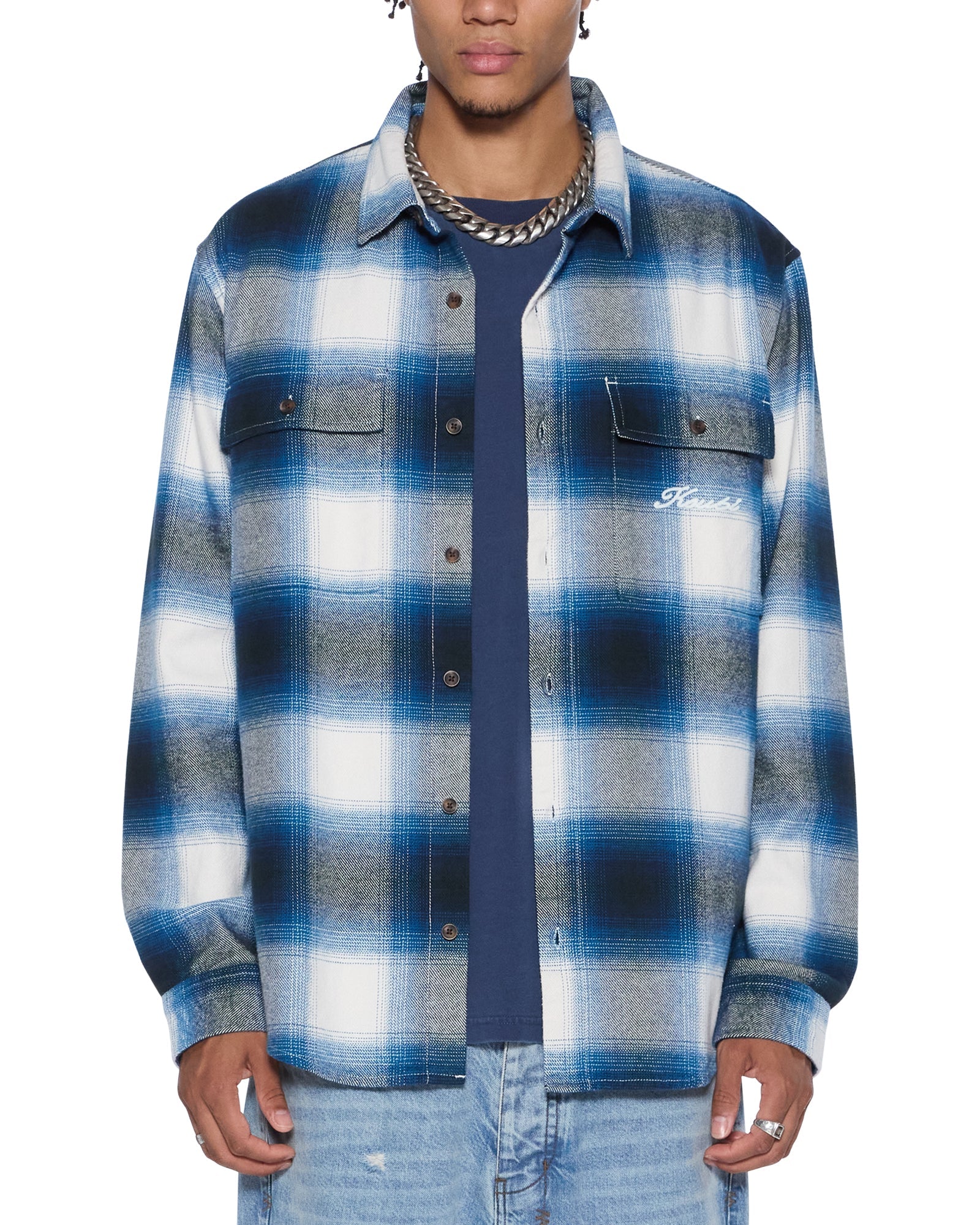 ROSEBOWL LS SHIRT SALTED BLUE