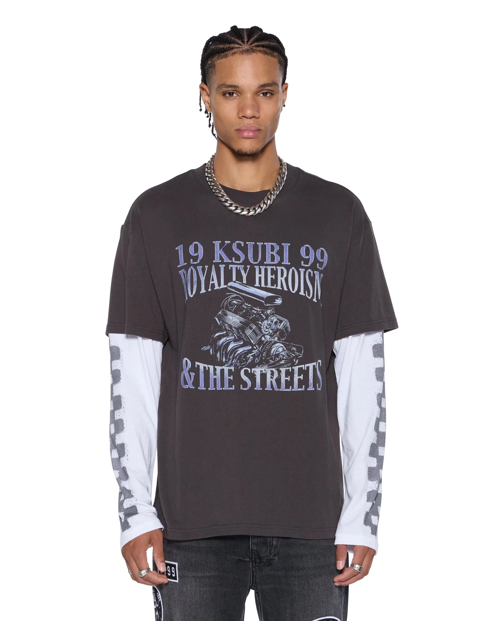 ENGINE LS LAYER TEE FADED BLACK