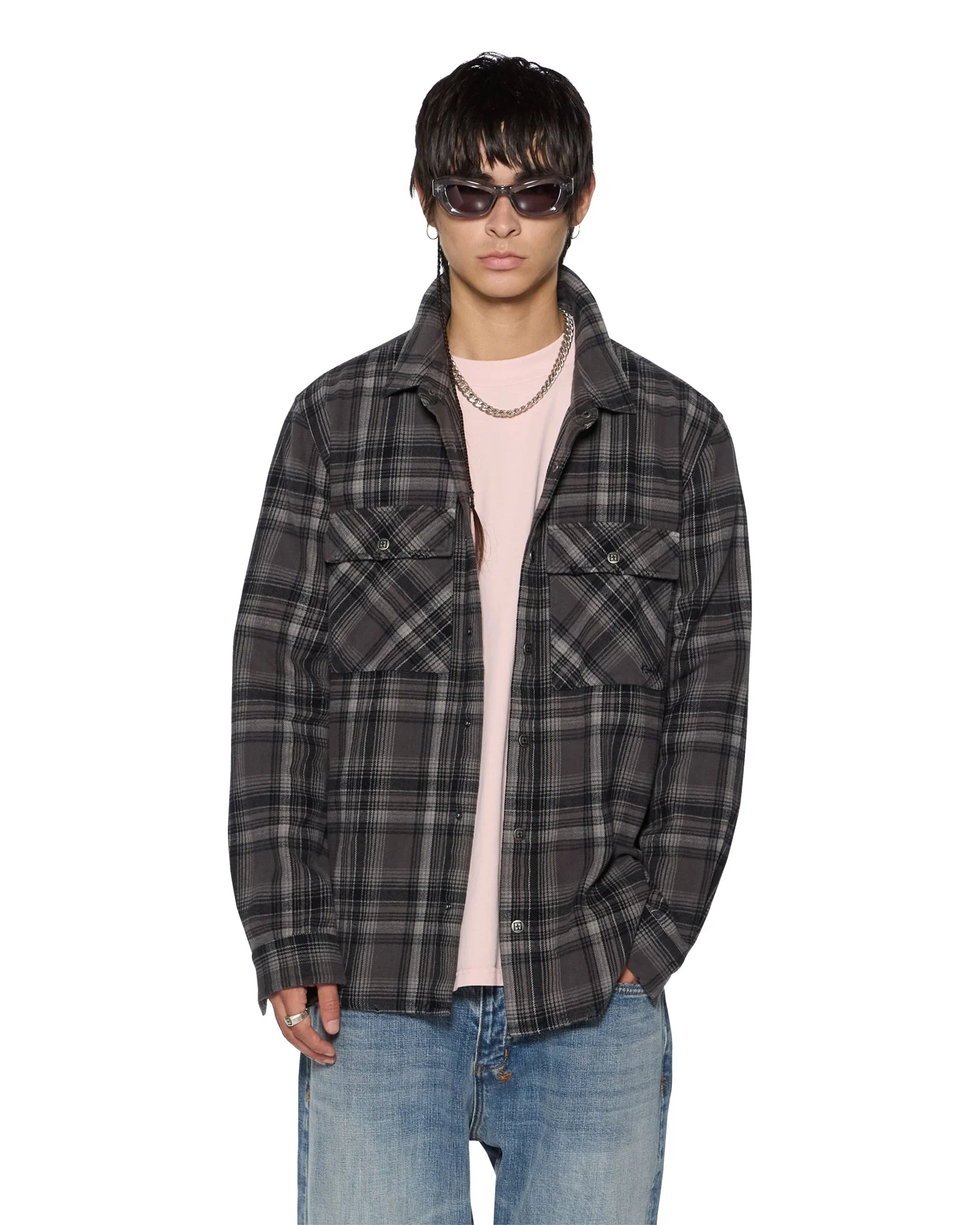 SNAKEBITE SHIRT CHECK CHARCOAL