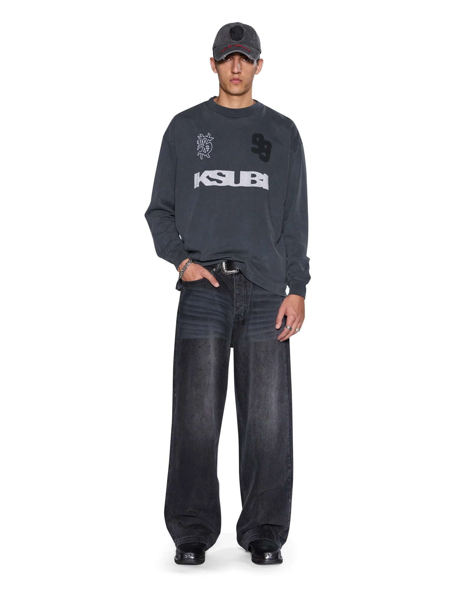 RUGGED EKCESS LS TEE BLASTED BLACK