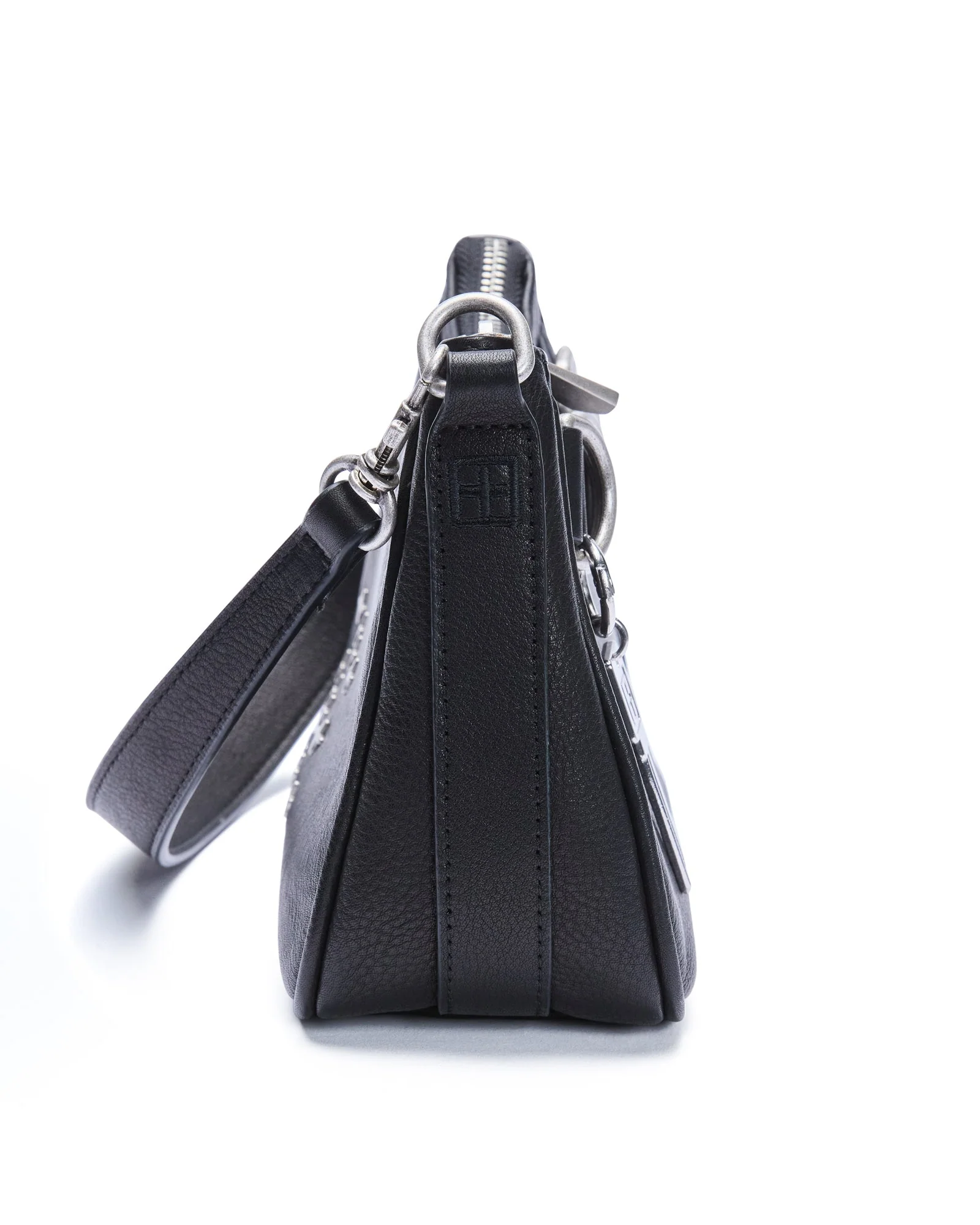 TRASH BAG MINI BLACK LEATHER