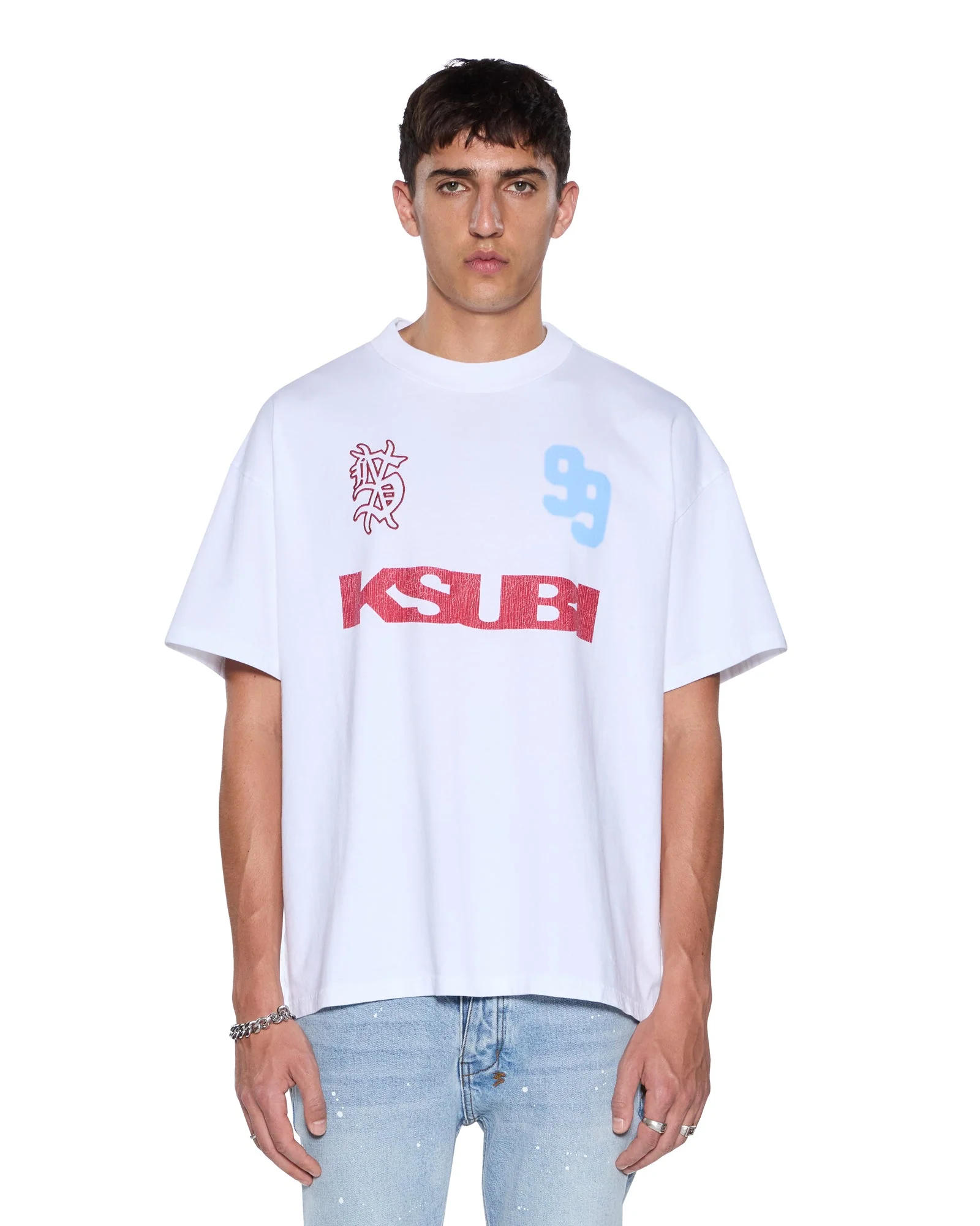 RUGGED EKCESS SS TEE WHITE/RED