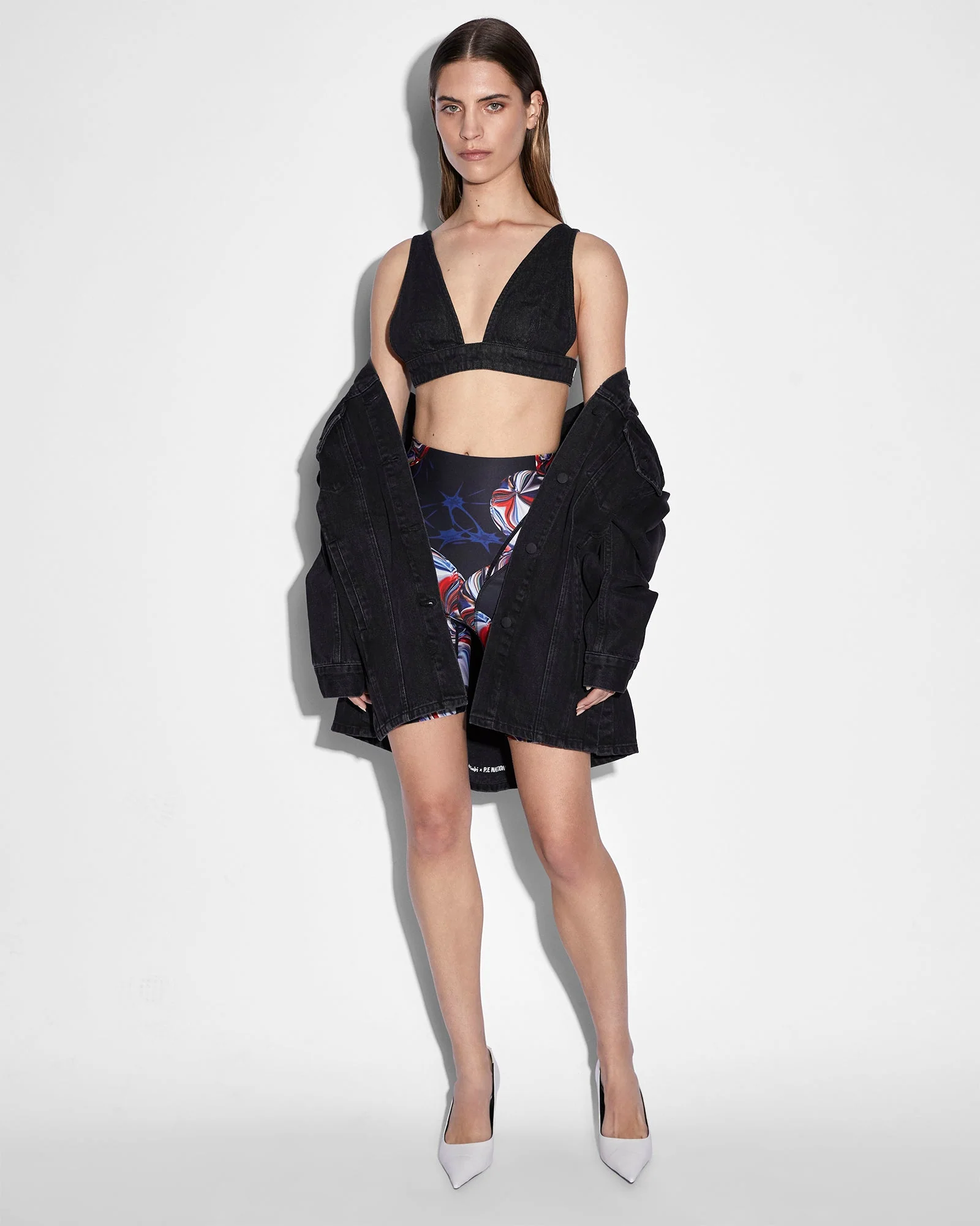 KSUBI X P.E NATION TRUCKER JACKET NOIR