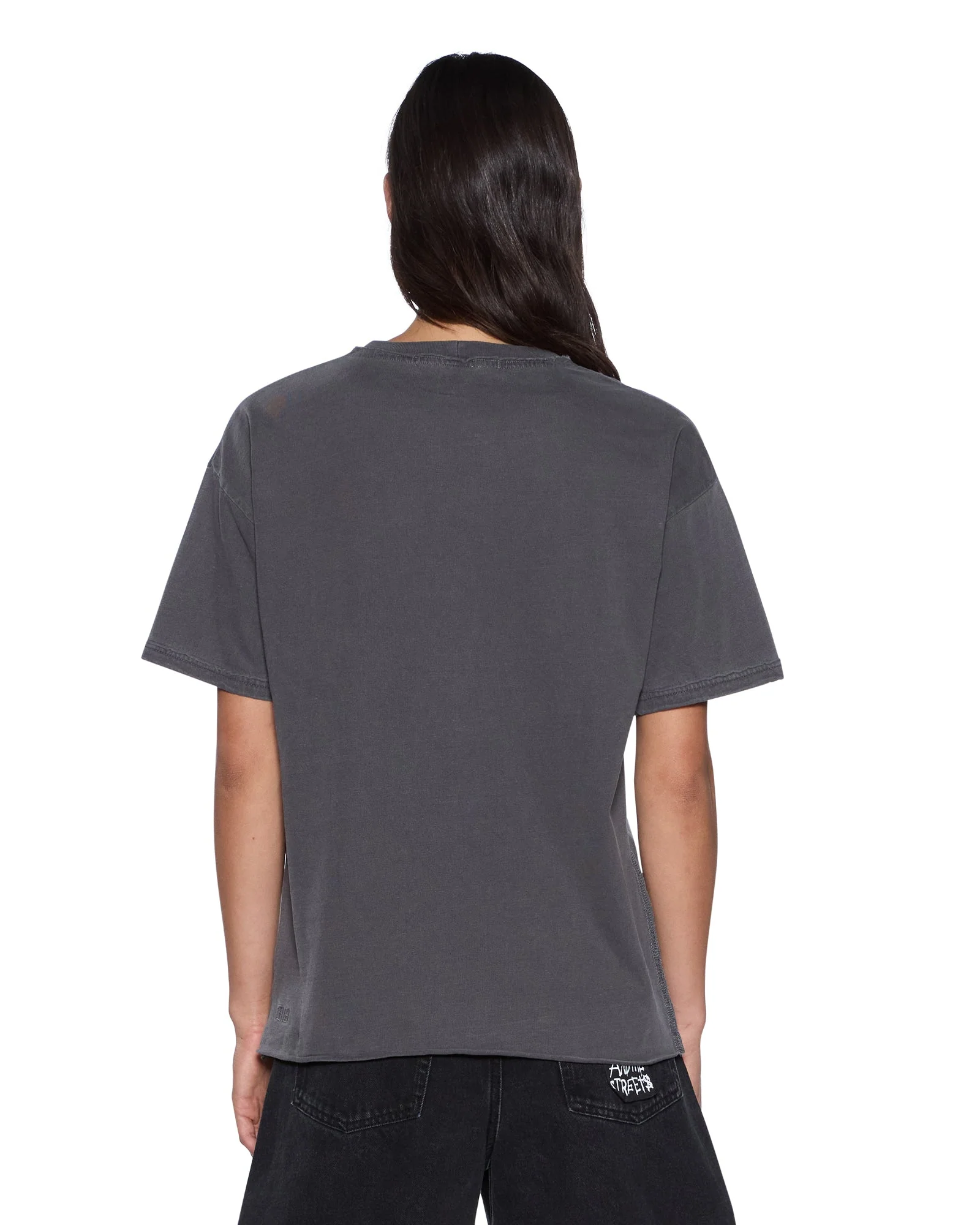 STACKED STITCH OH G SS TEE CHARCOAL