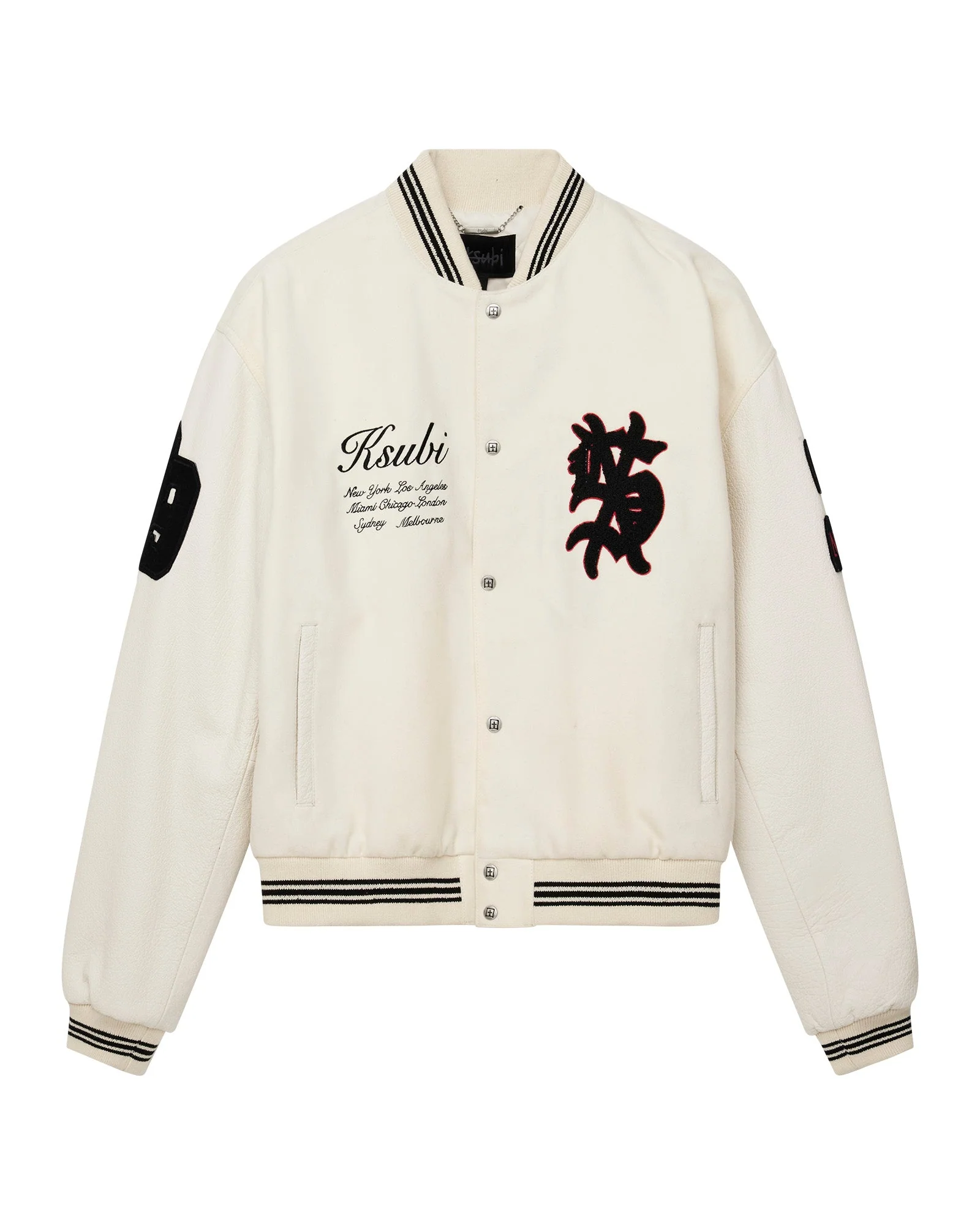 PLAYOFF VARSITY JACKET ECRU