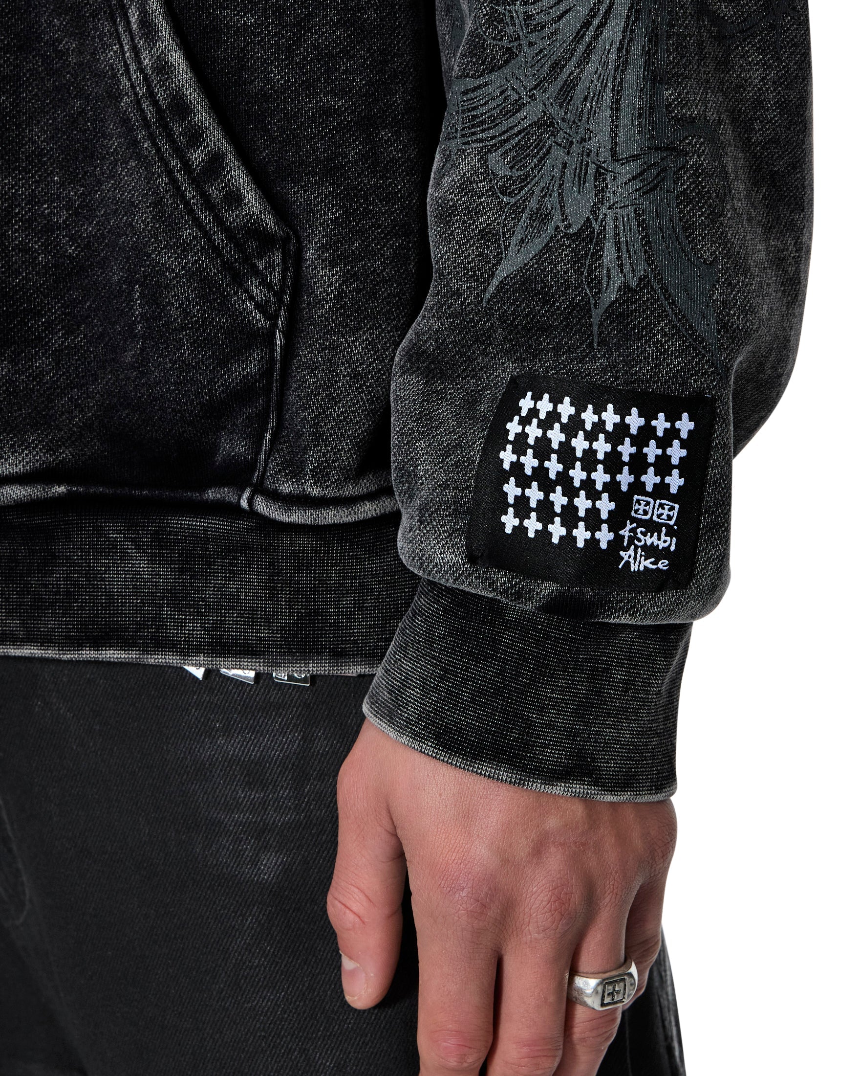 KSUBI X ALICE HOLLYWOOD GRAPHIC ZIP HOODIE BLACK