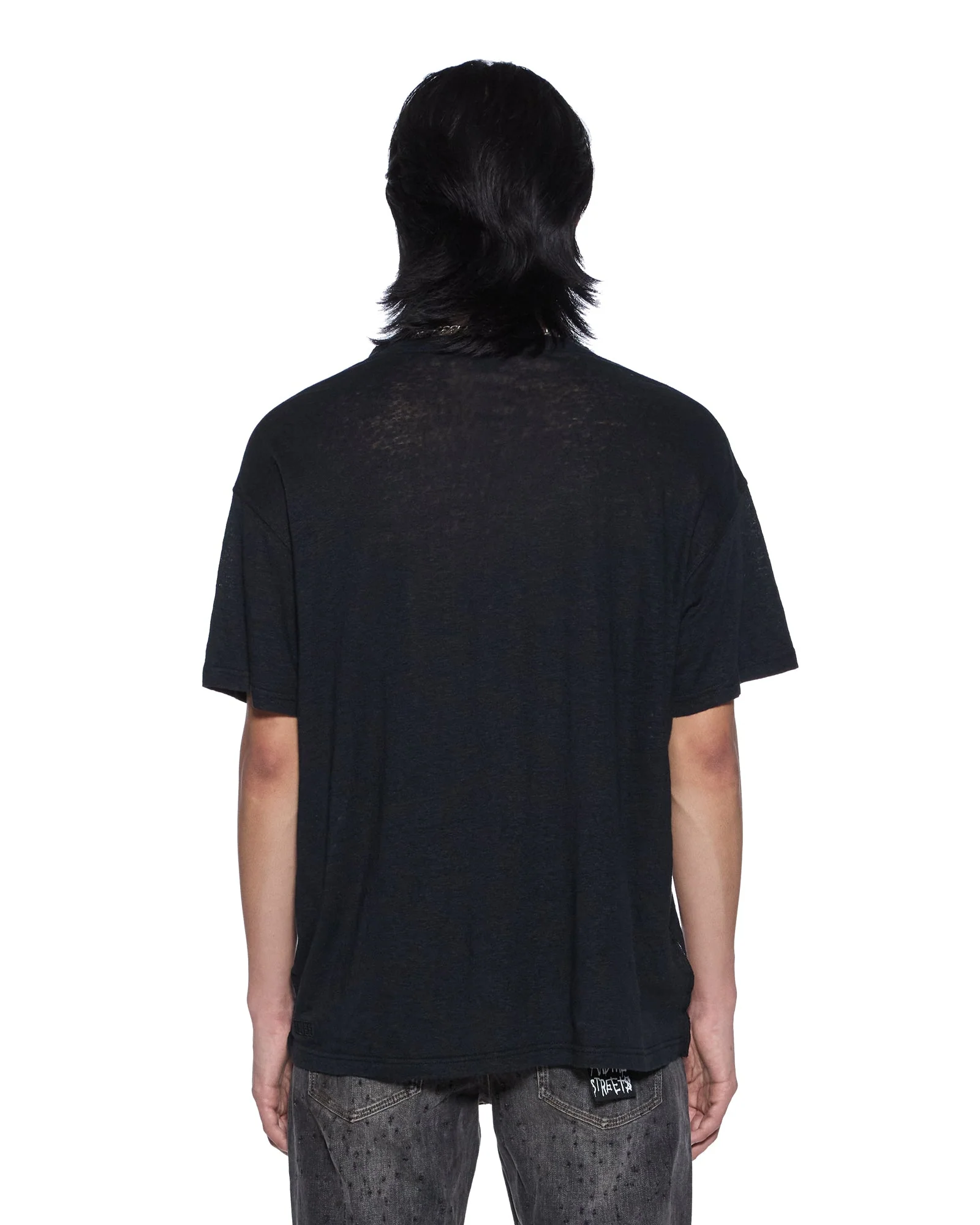 SID LINEN SS TEE JET BLACK