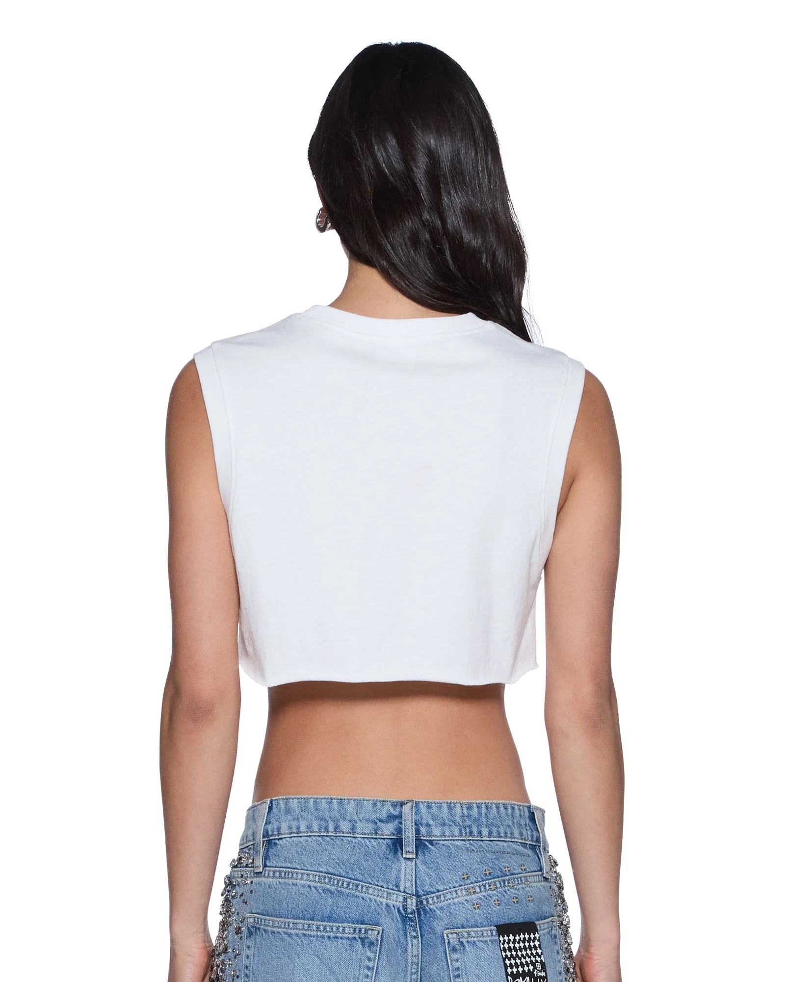 LABELS CROP TANK WHITE
