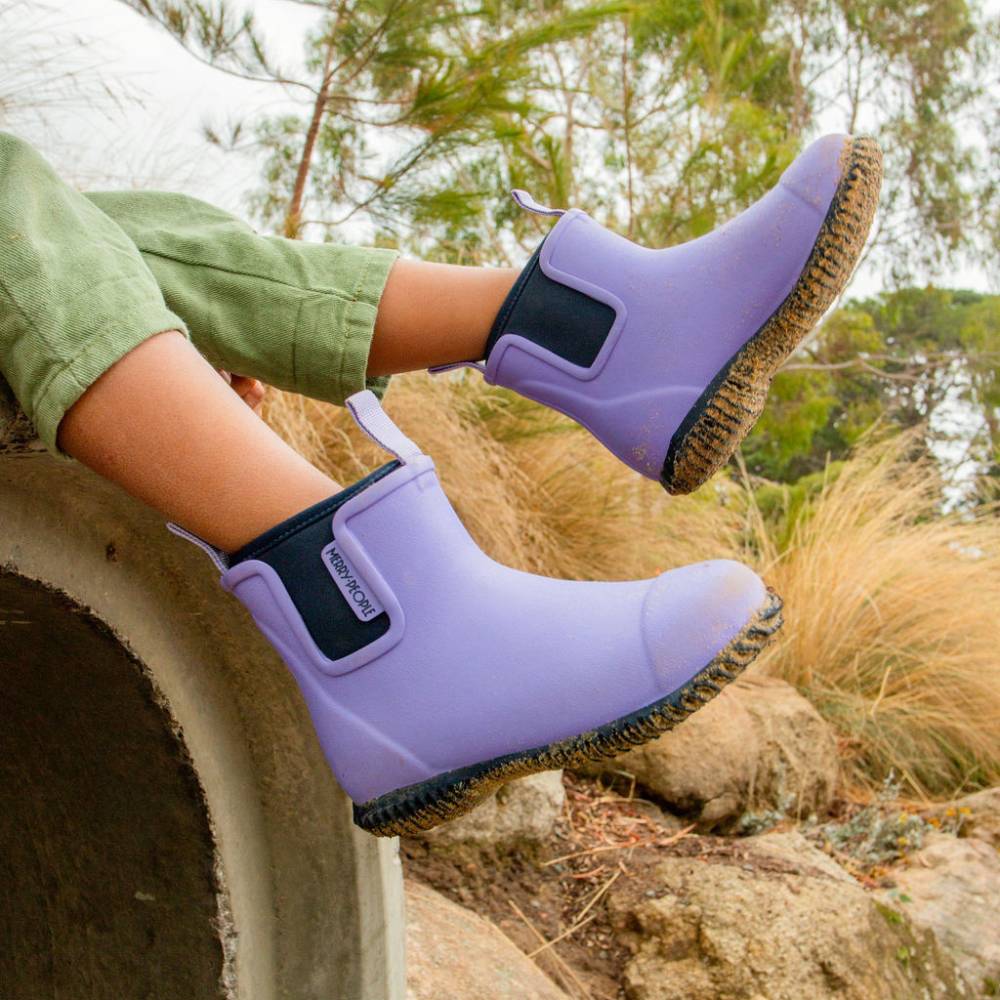 Bobbi Kids Gumboot Lavender & Navy