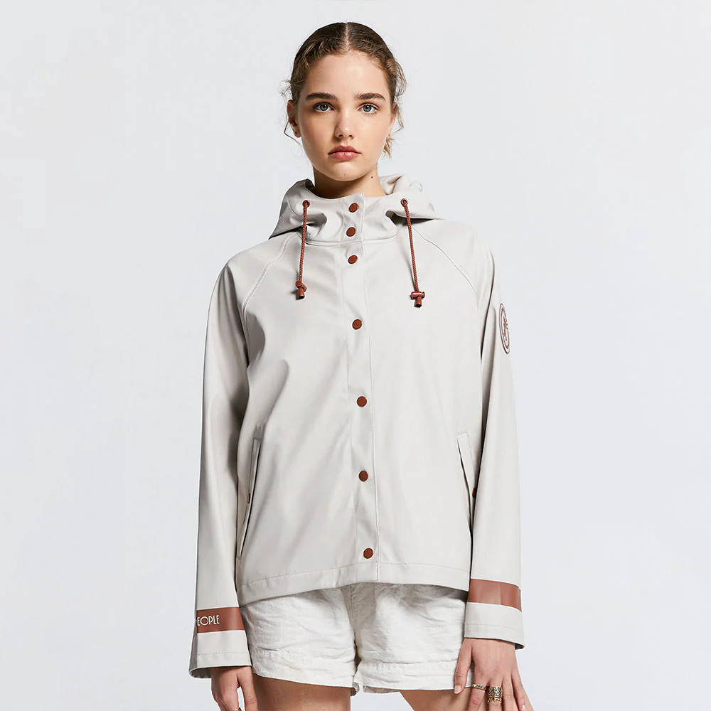 Merry People X Karen Walker Rain Jacket Ecru & Chestnut